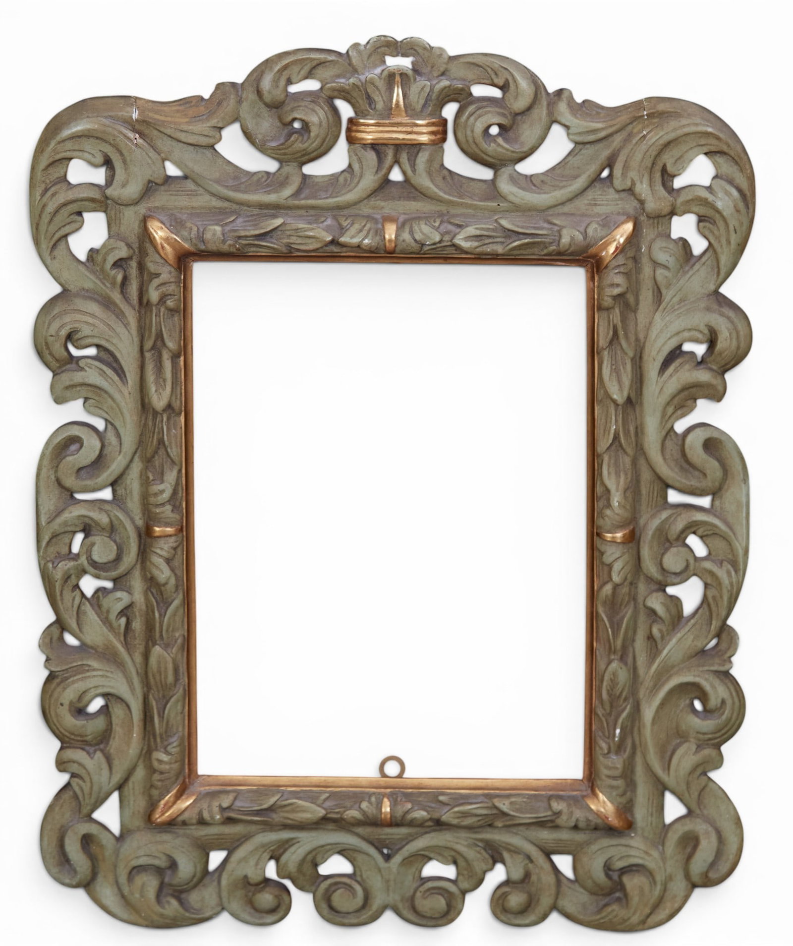 An Italian Baroque style parcel gilt celadon green painted frame, late 19th/early 20th century (1 of 5)
