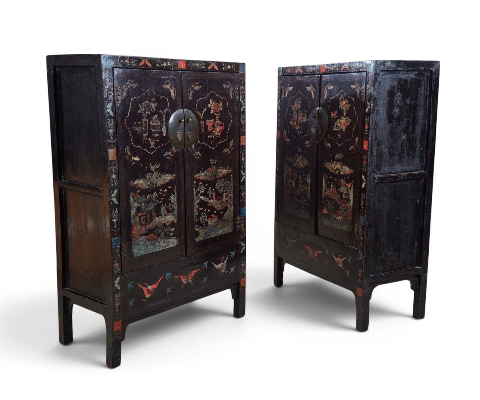 A pair of Chinese black lacquered side cabinets (1 of 8)