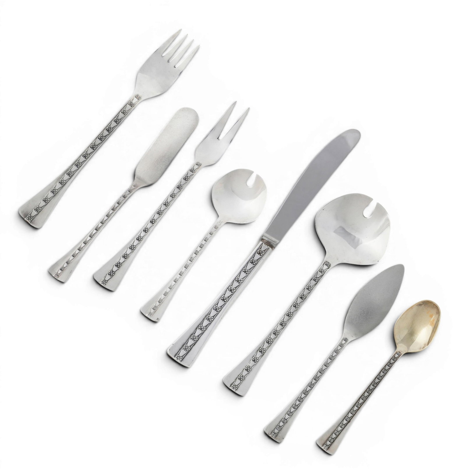 A Russian 916 standard silver part flatware service, second half 20th century (1 of 4)