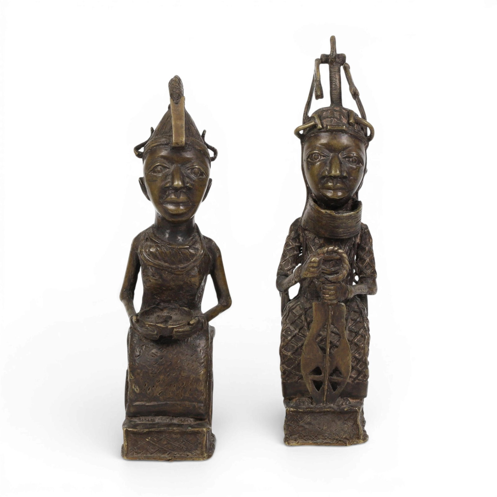 Two Benin bronze figures - 2
