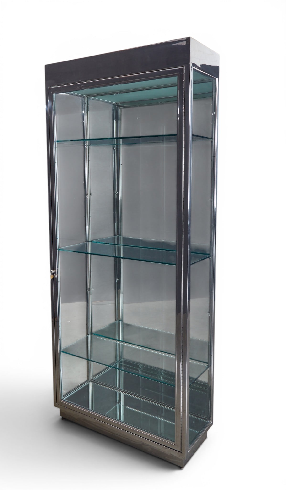 A contemporary chrome display cabinet (1 of 7)