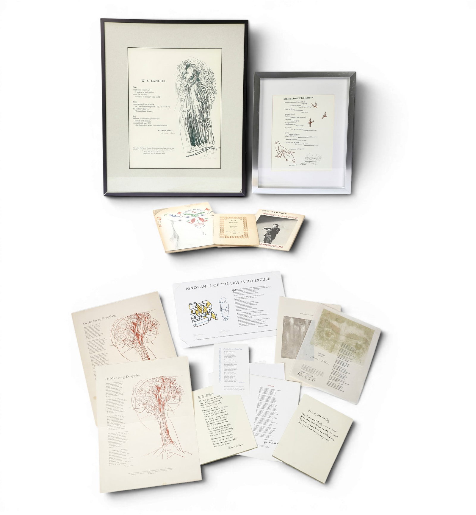 A collection of seventeen poetry related broadsides and books (1 of 9)