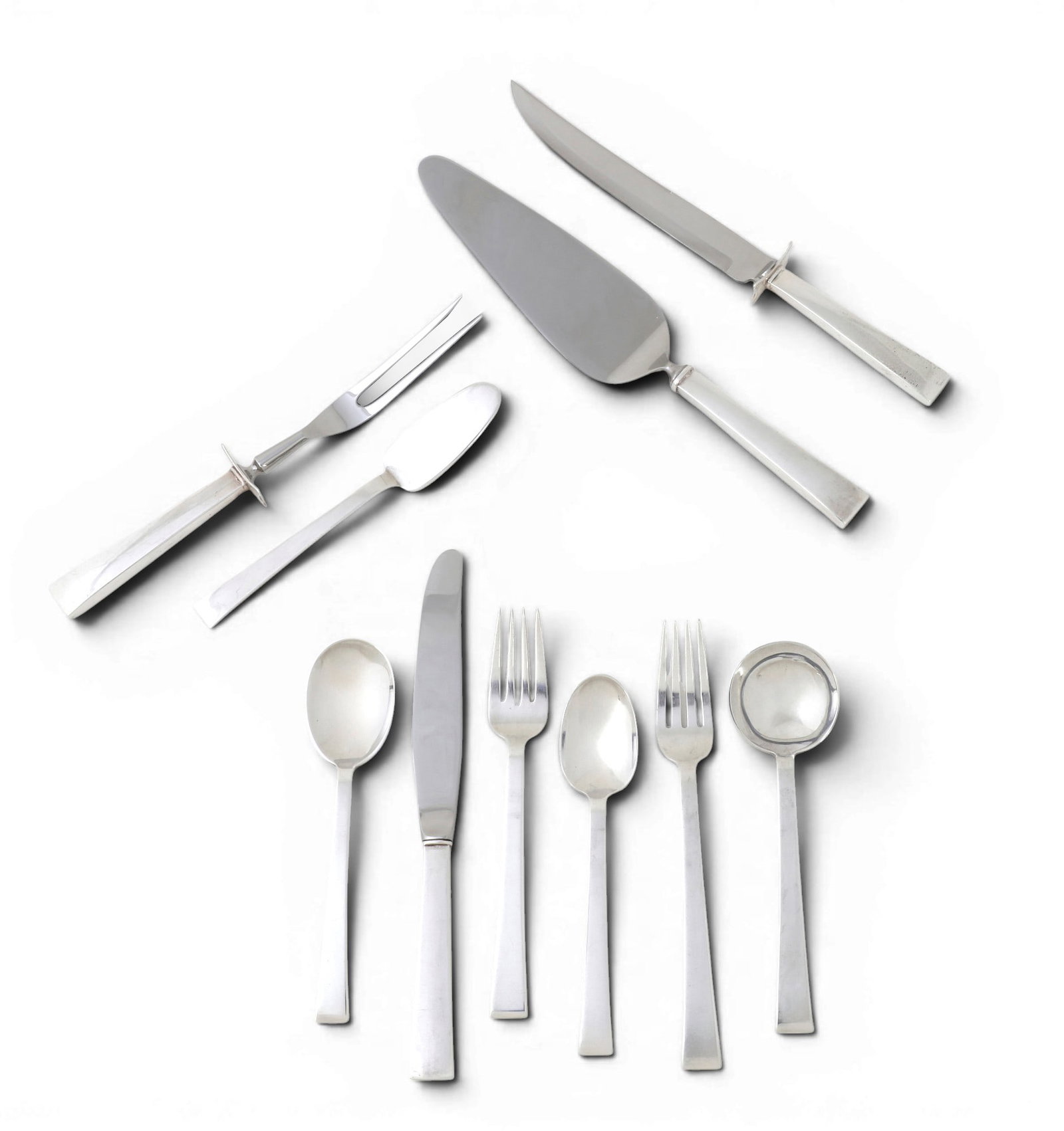 An International Silver sterling silver Continental pattern part flatware service for twelve (1 of 3)