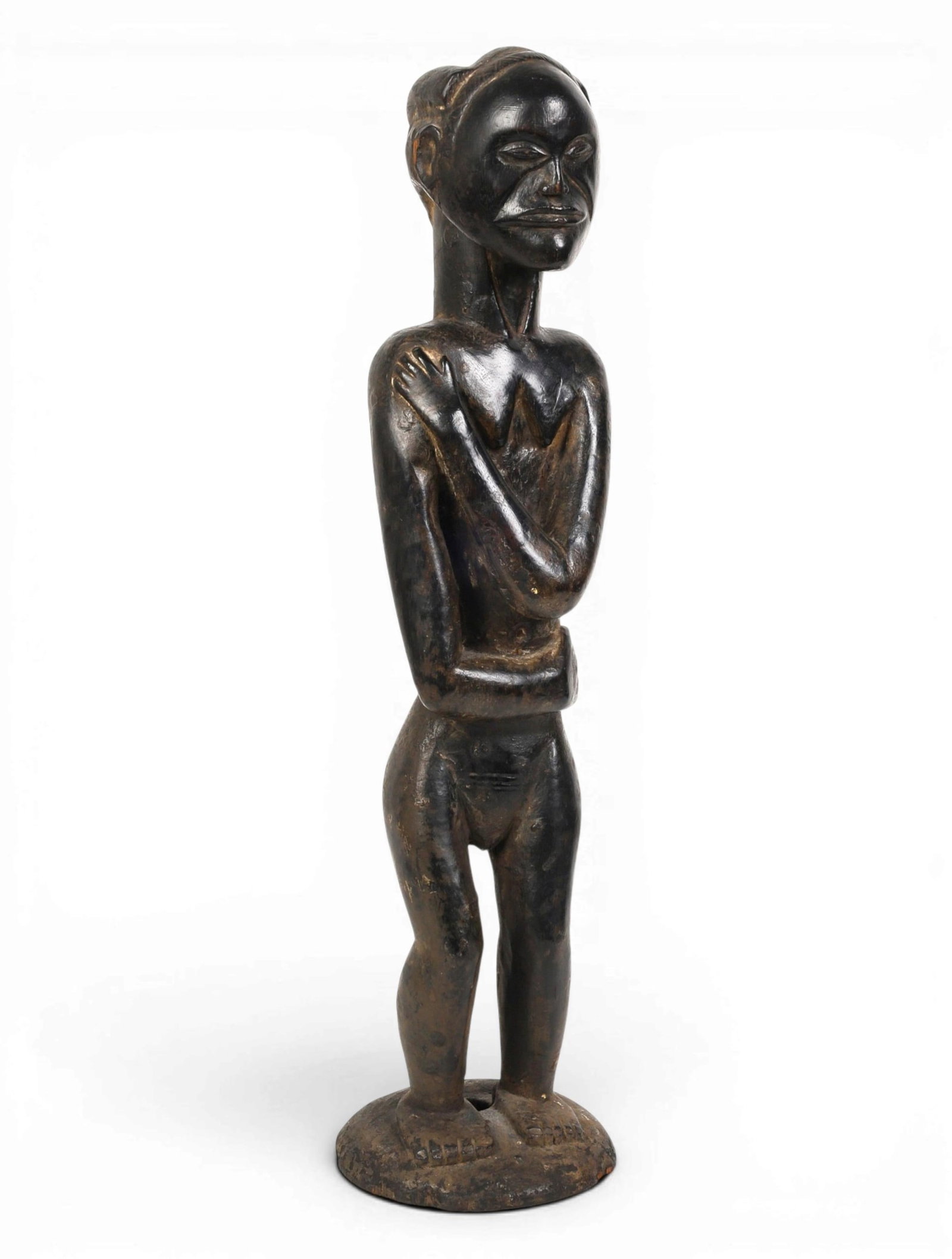 An African carved wood female figure (1 of 5)