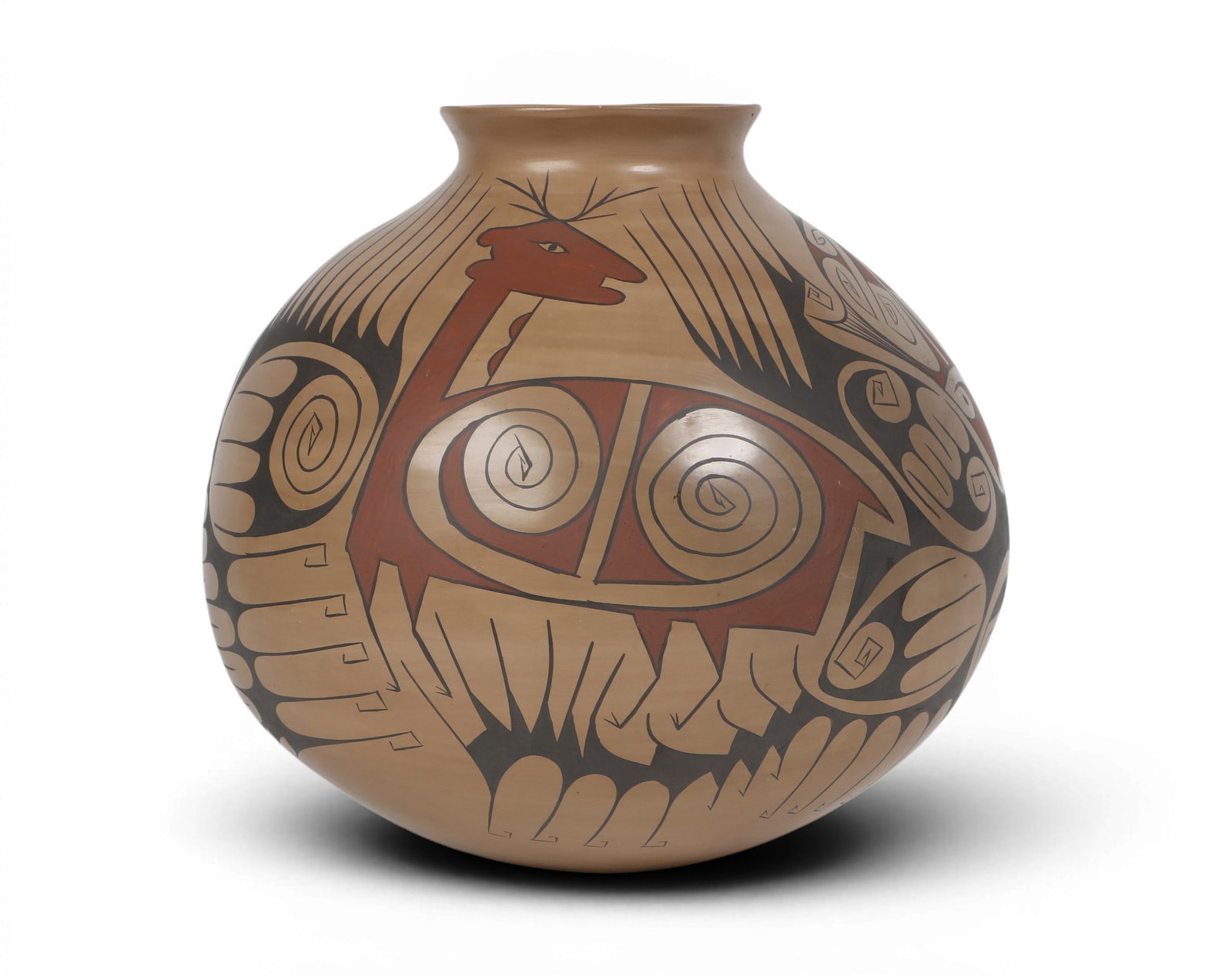 A Gloria Hernandez Mata Ortiz polychrome pottery olla, late 20th century (1 of 4)