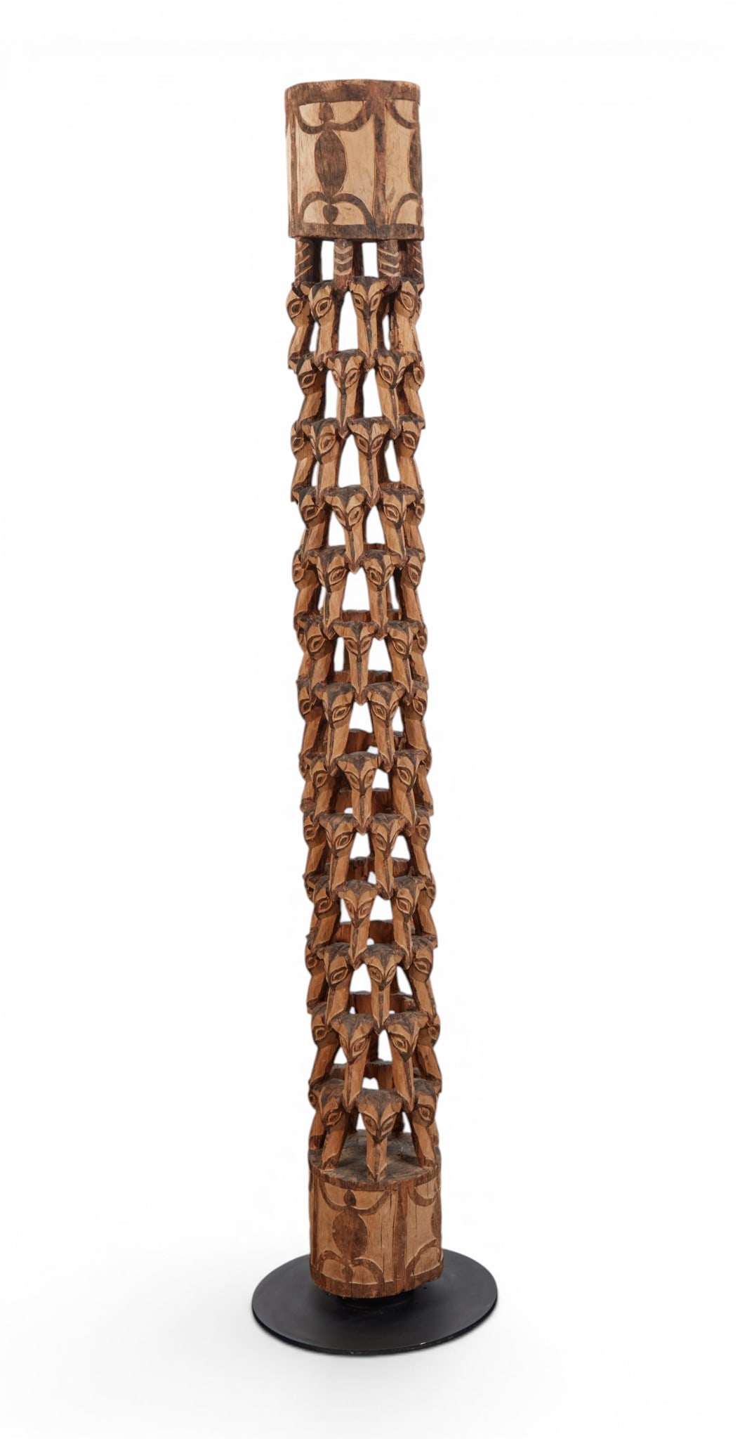 A large Cameroon carved wood sculpture totem (1 of 4)