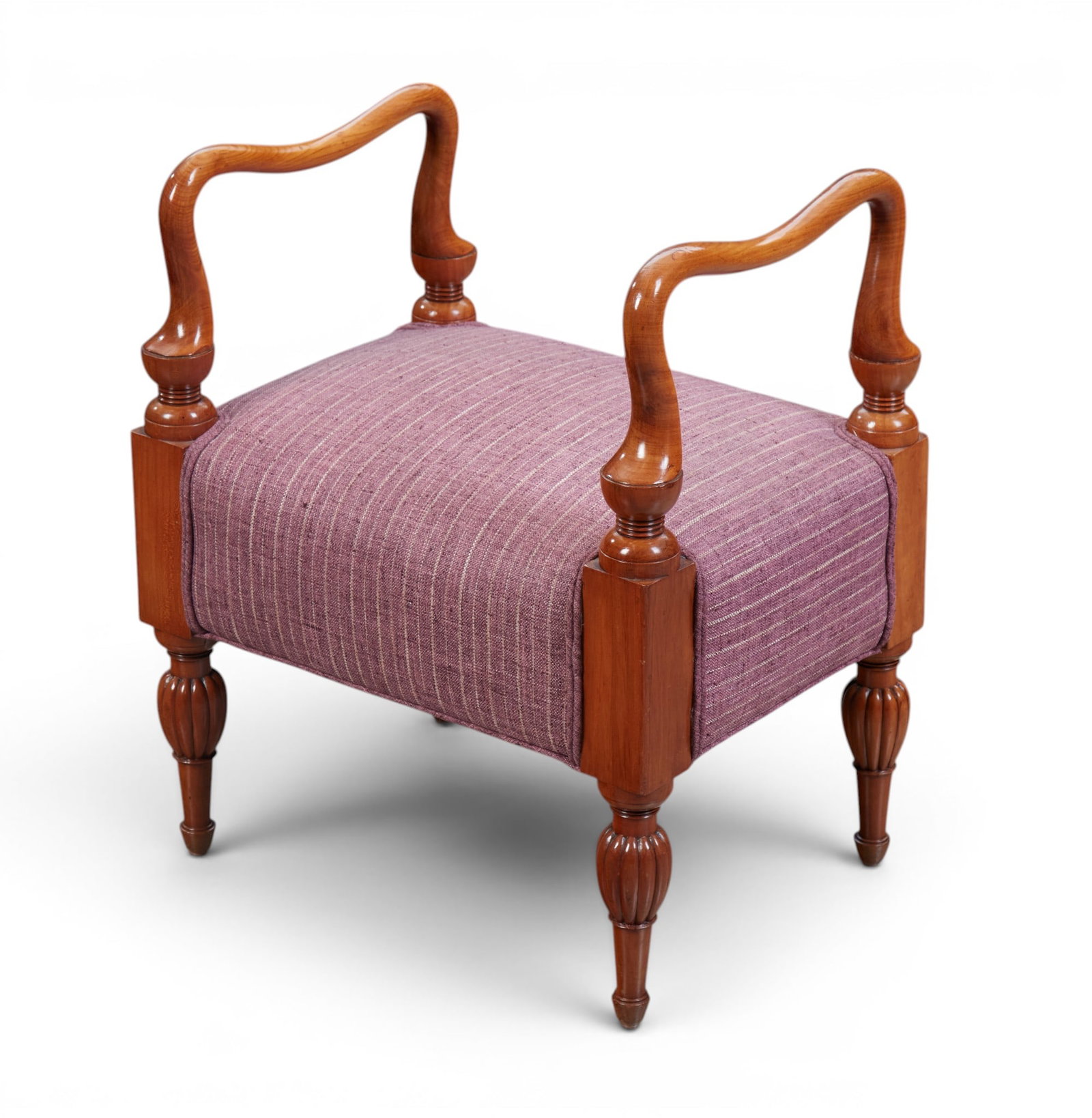 A Continental fruitwood bench, early 20th century (1 of 6)
