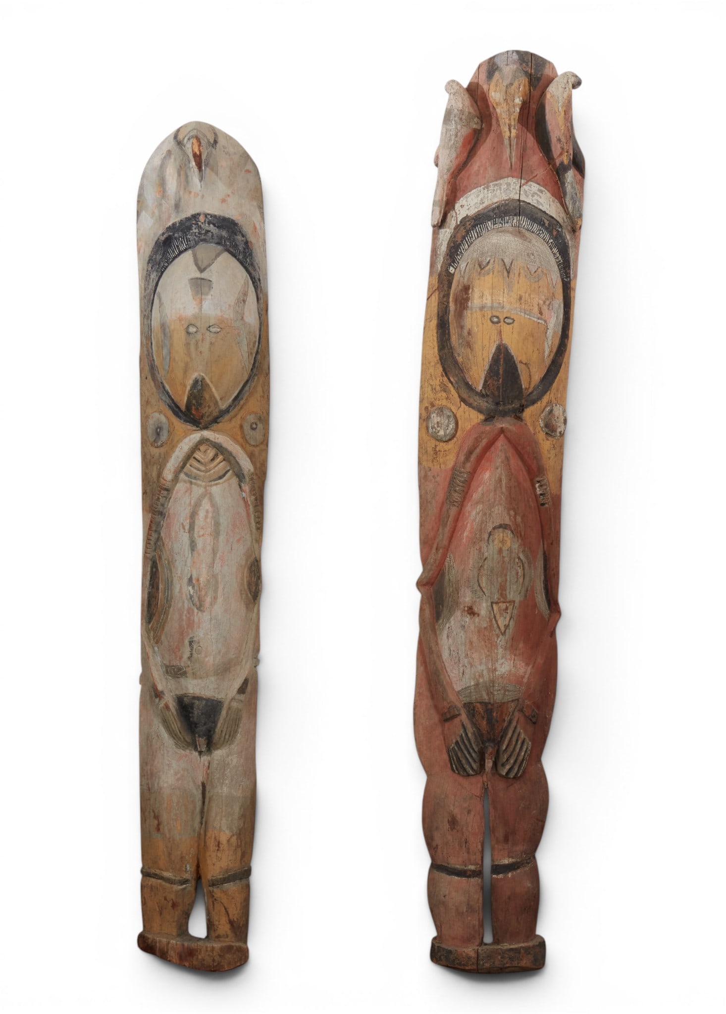A pair of large Papua New Guinea carved wood door stiles (1 of 12)