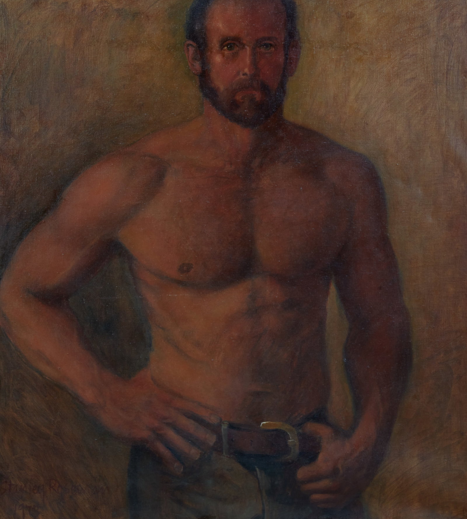 Stanley Roseman (American, b. 1945), Portrait of Roger Flint, 1973, oil (1 of 5)