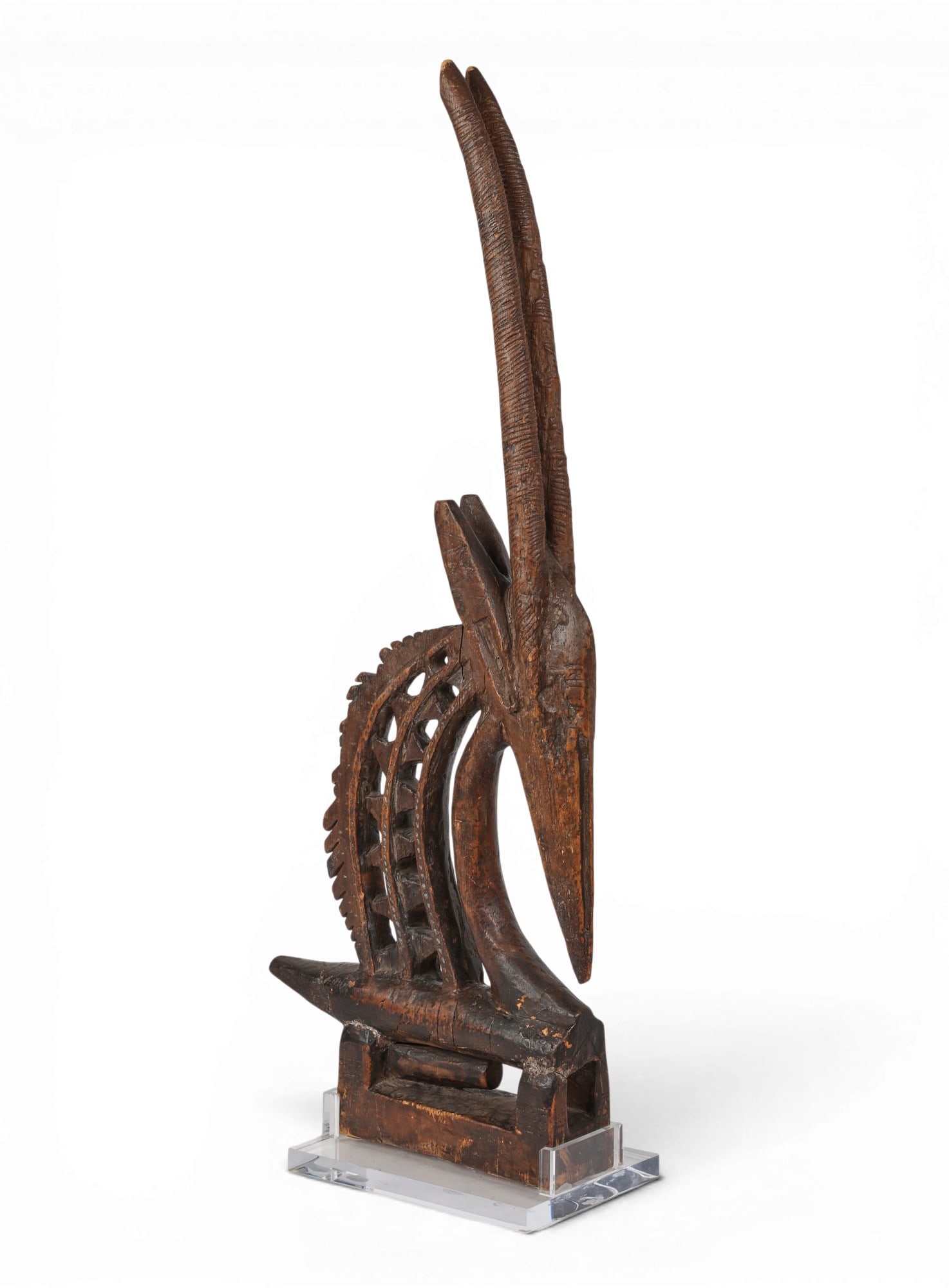 A Bamana carved wood antelope head dress (1 of 3)