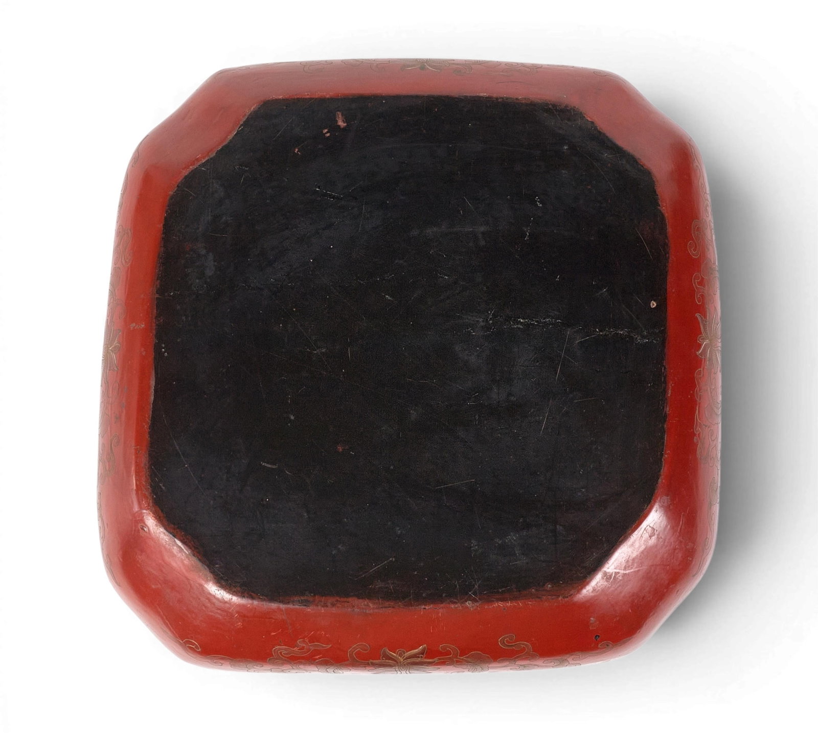 A Chinese red lacquer table box - 5