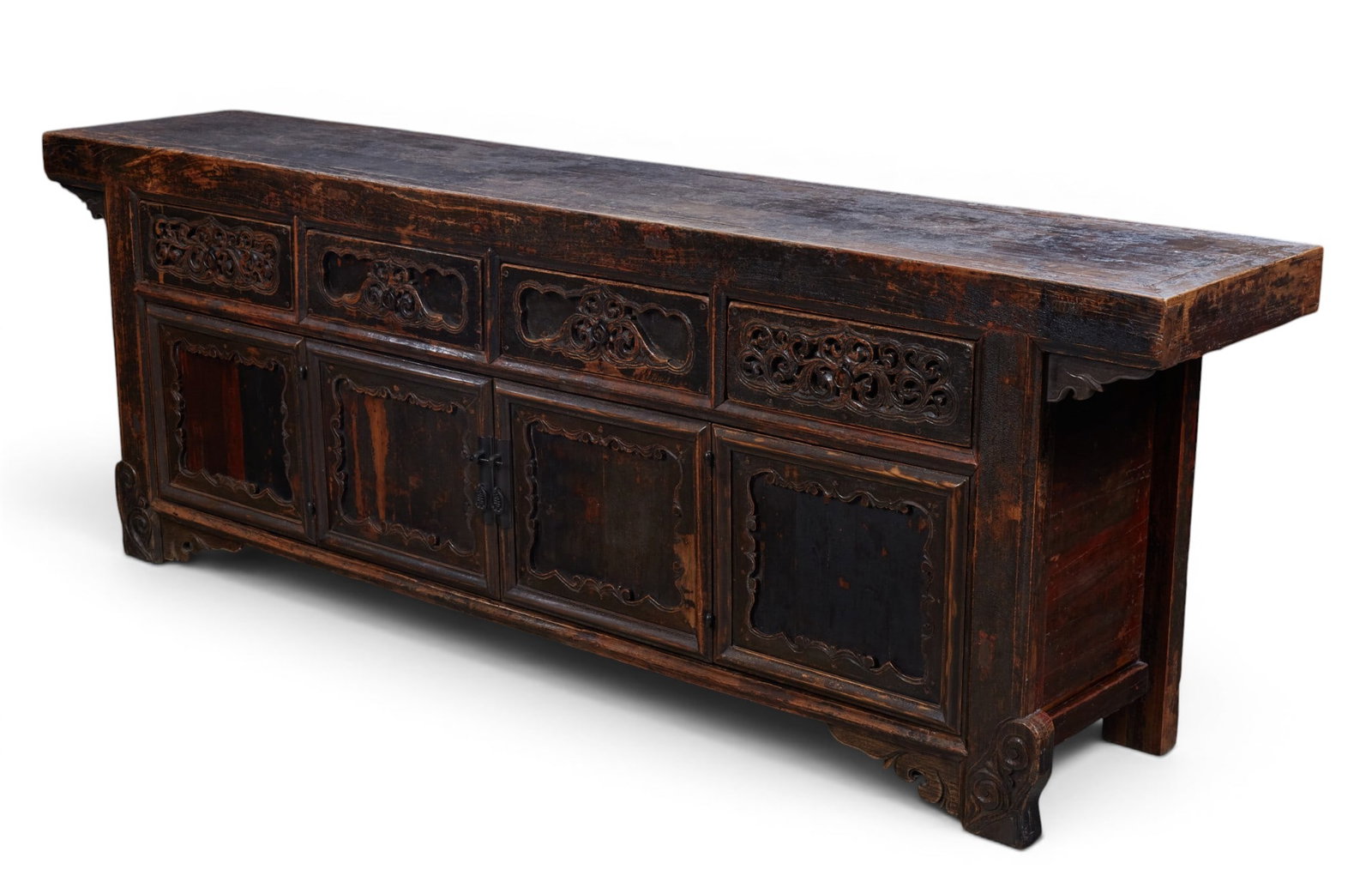 A Chinese painted elm altar cabinet (1 of 11)