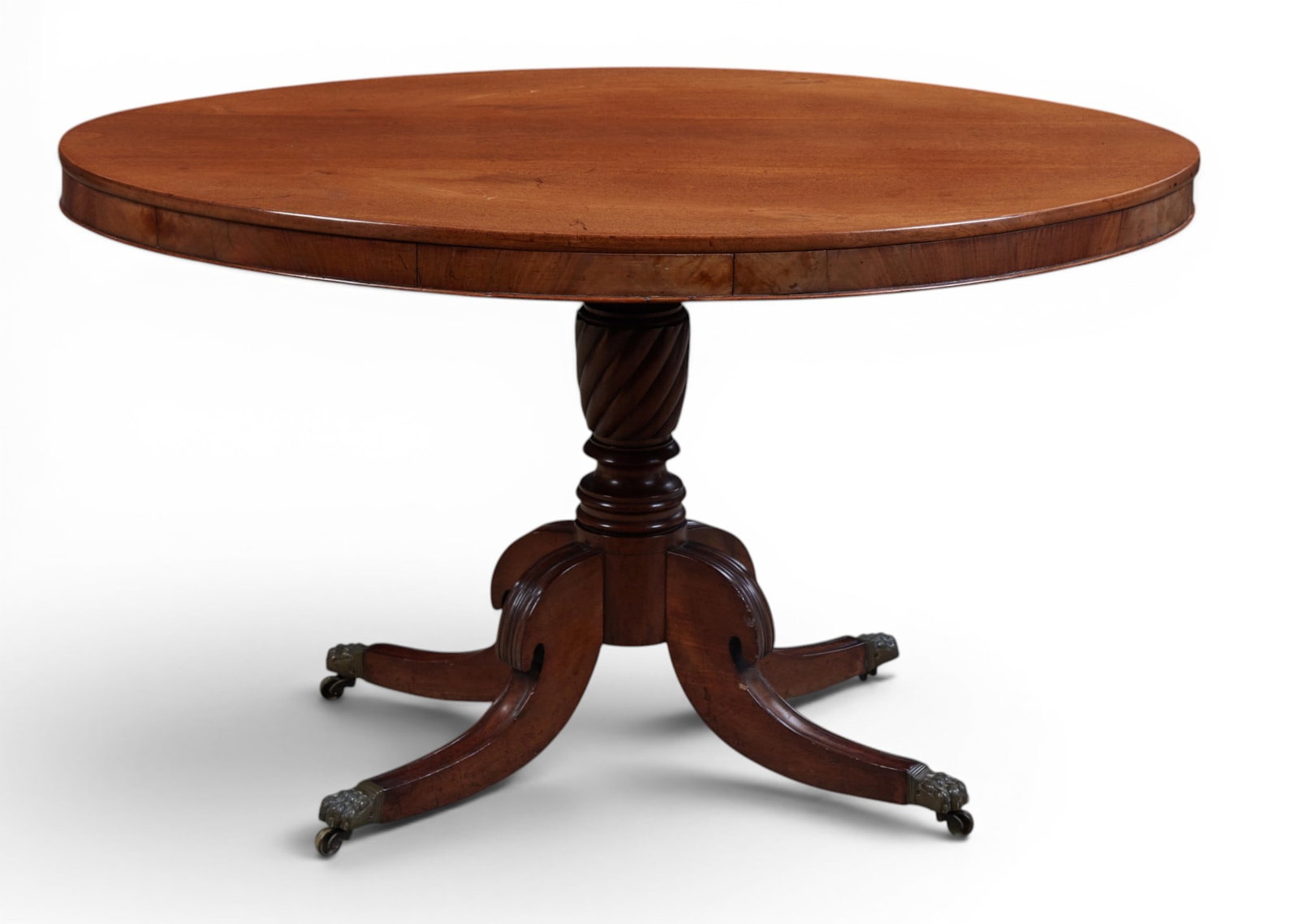A West Indies Neoclassical style mahogany oval breakfast table (1 of 7)