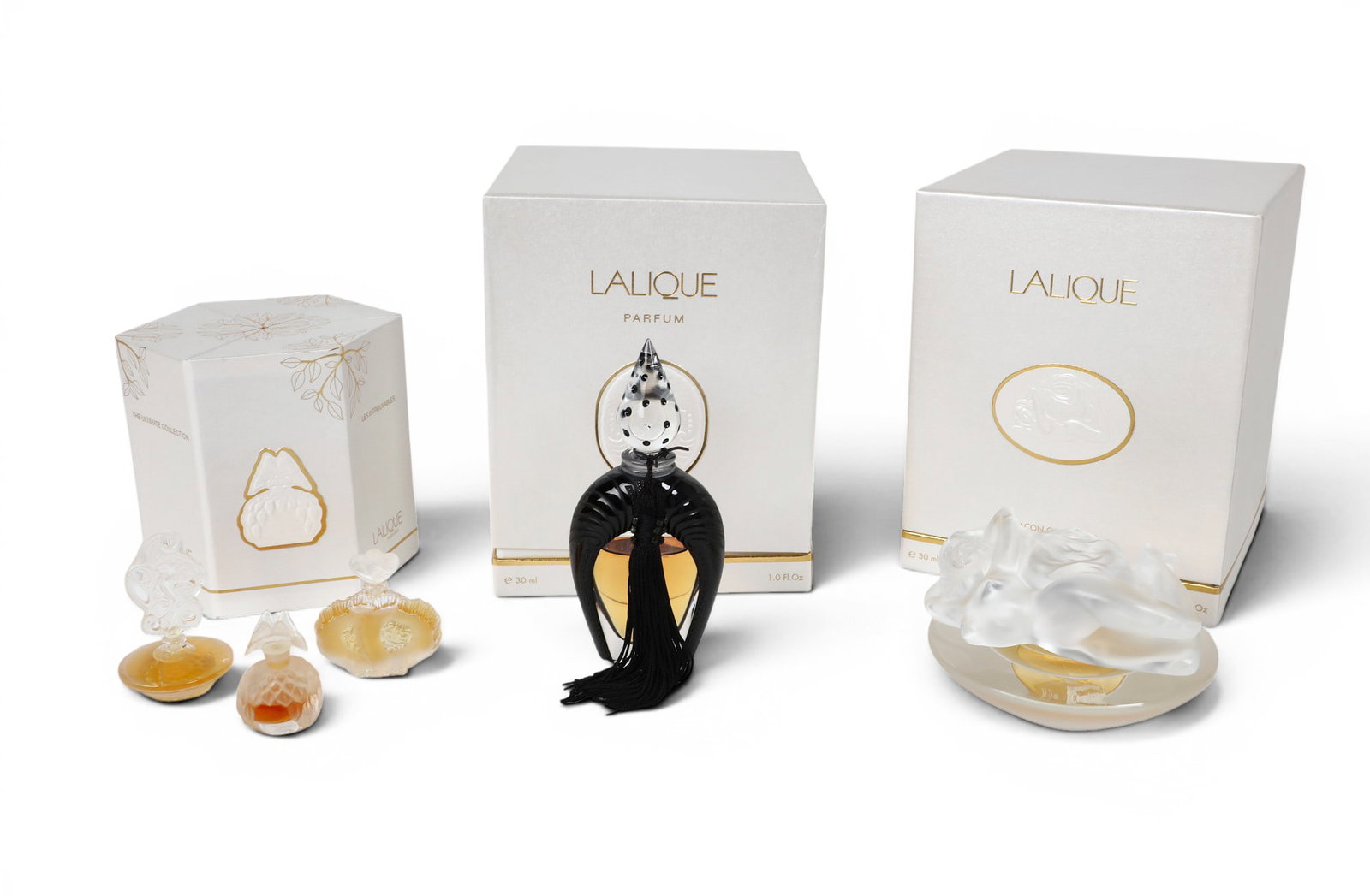 Five vintage limited edition Lalique parfum flacons, early 21st century (1 of 7)