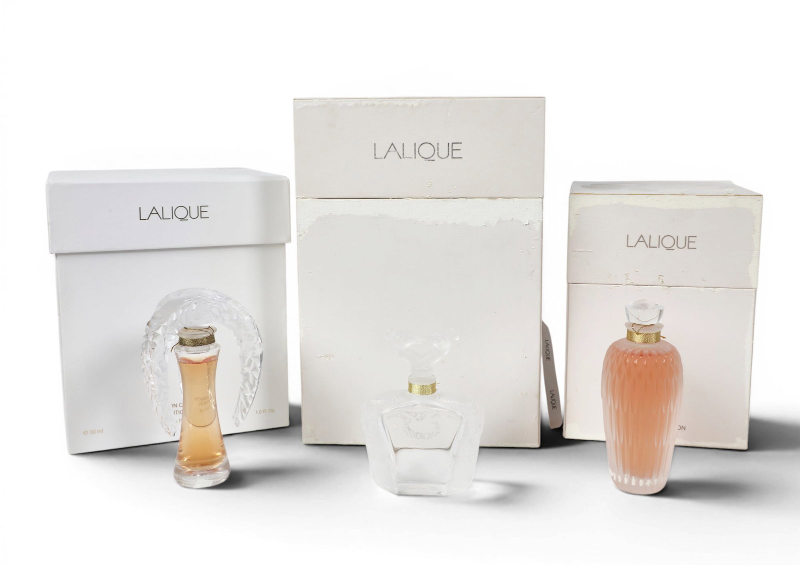 Three vintage limited edition Lalique parfum flacons, first quarter 21st century (1 of 8)