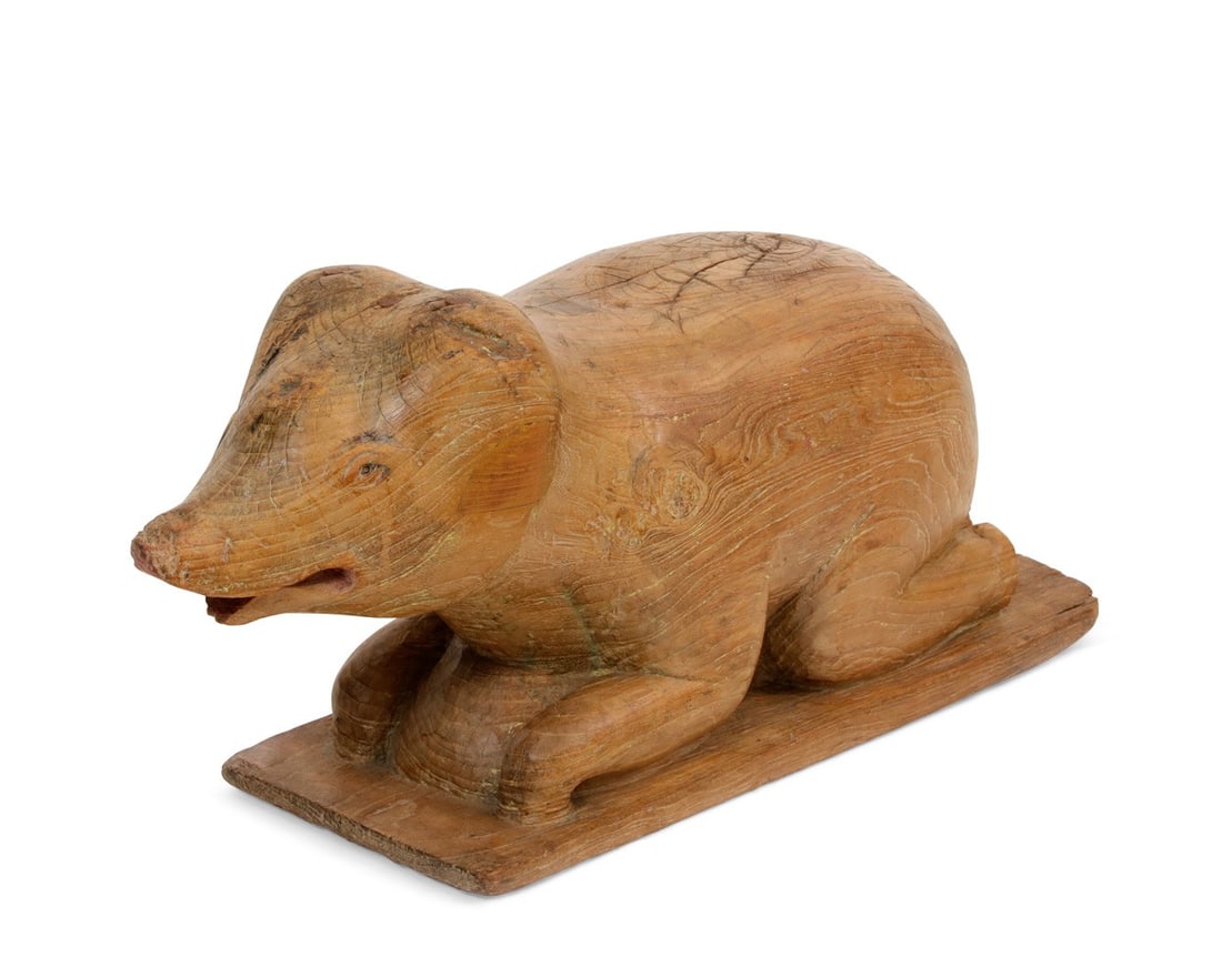 An Asian elm animalier model: An Asian elm animalier model height 13in (33cm); length 28in (71cm); width 10in (25.5cm)