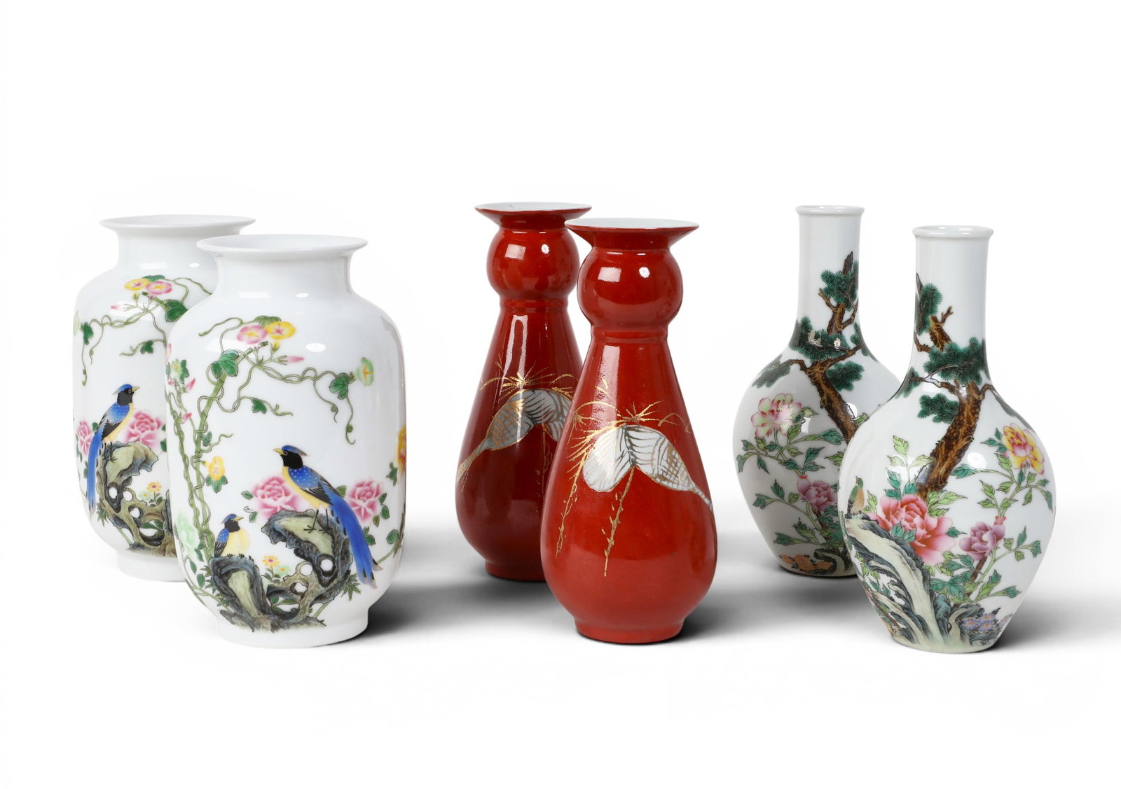 A group of three pairs of Chinese vases (1 of 6)