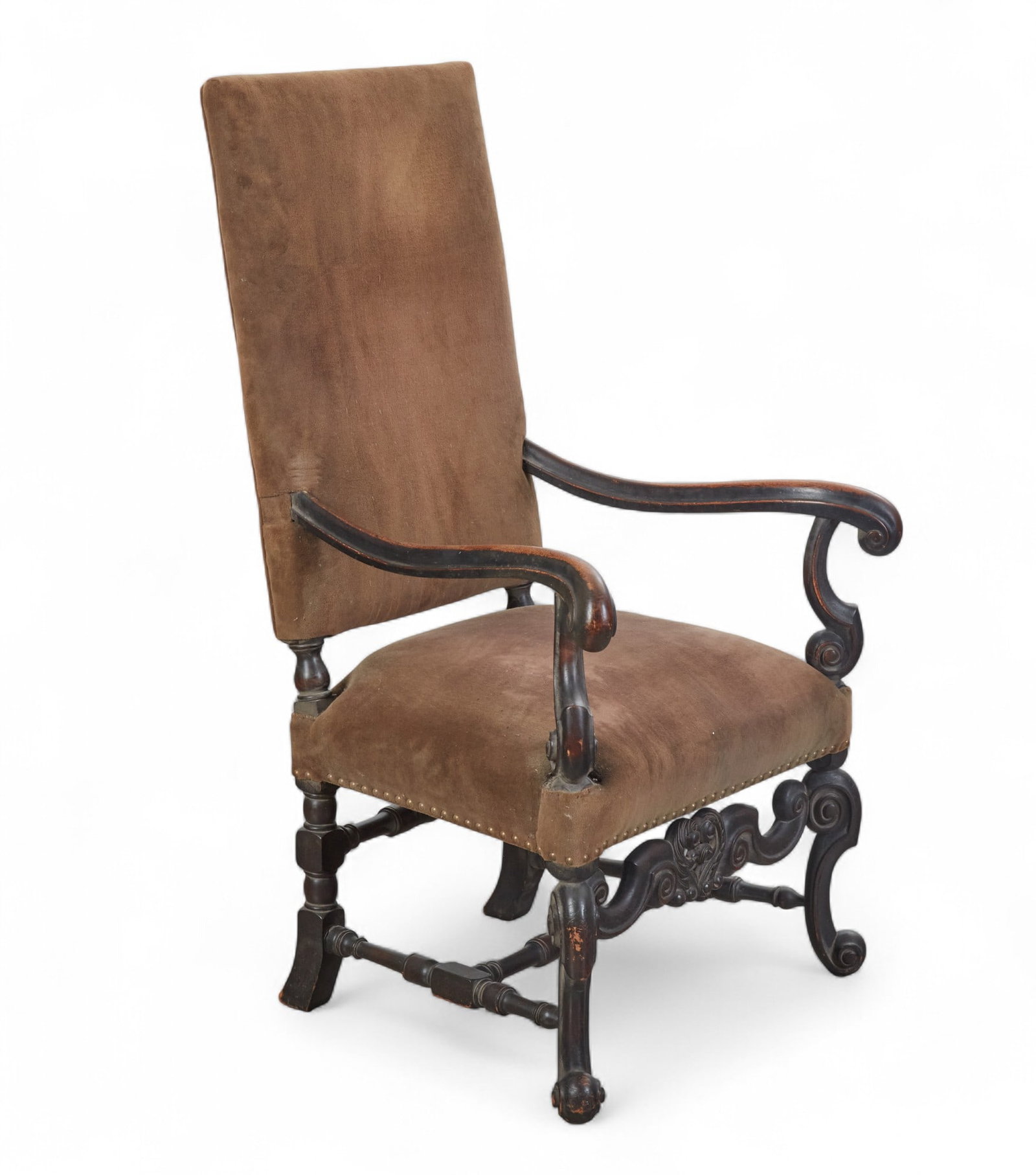 A Baroque style walnut armchair, late 19th /early 20th century (1 of 6)