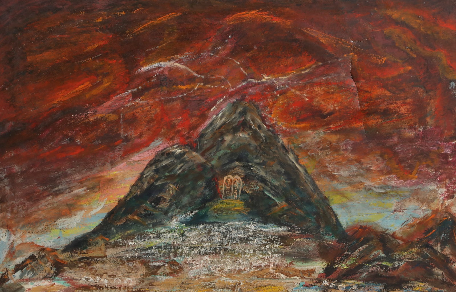 Unknown Artist (unknown, 20th century), Mount Sinai, mixed media on canvas, 24 x 36 in (61 x 92 cm) (1 of 5)