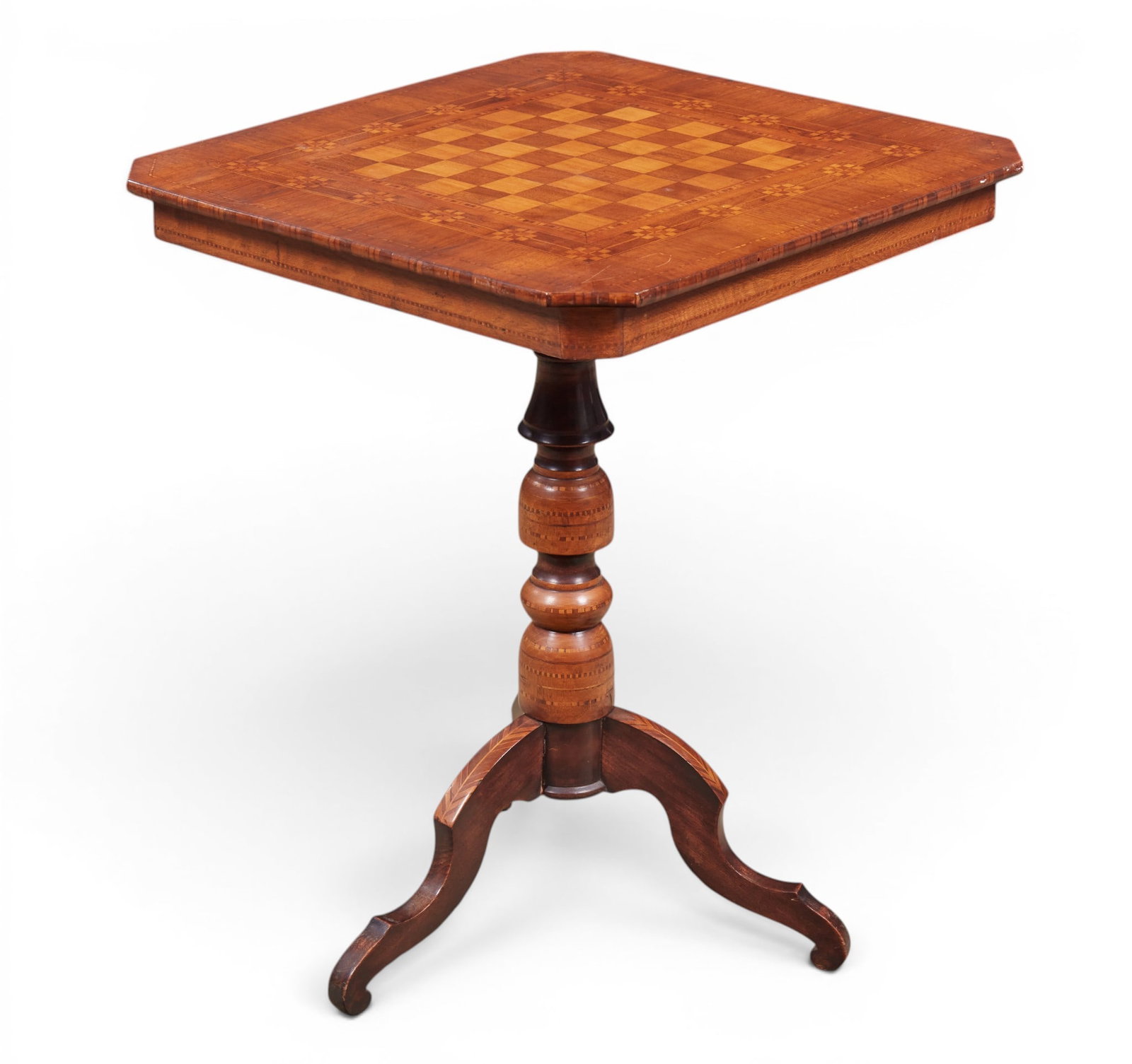 An Italian game table, possibly 19th century: An Italian game table possibly 19th century height 30 x width 24 x depth 24 in. (76.2 x 61 x 61 cm.)