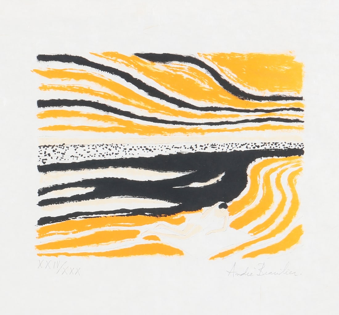André Brasilier (French, b. 1929), Soir sur la Plage, color lithograph on wove paper, sight 11 3/4 (1 of 4)