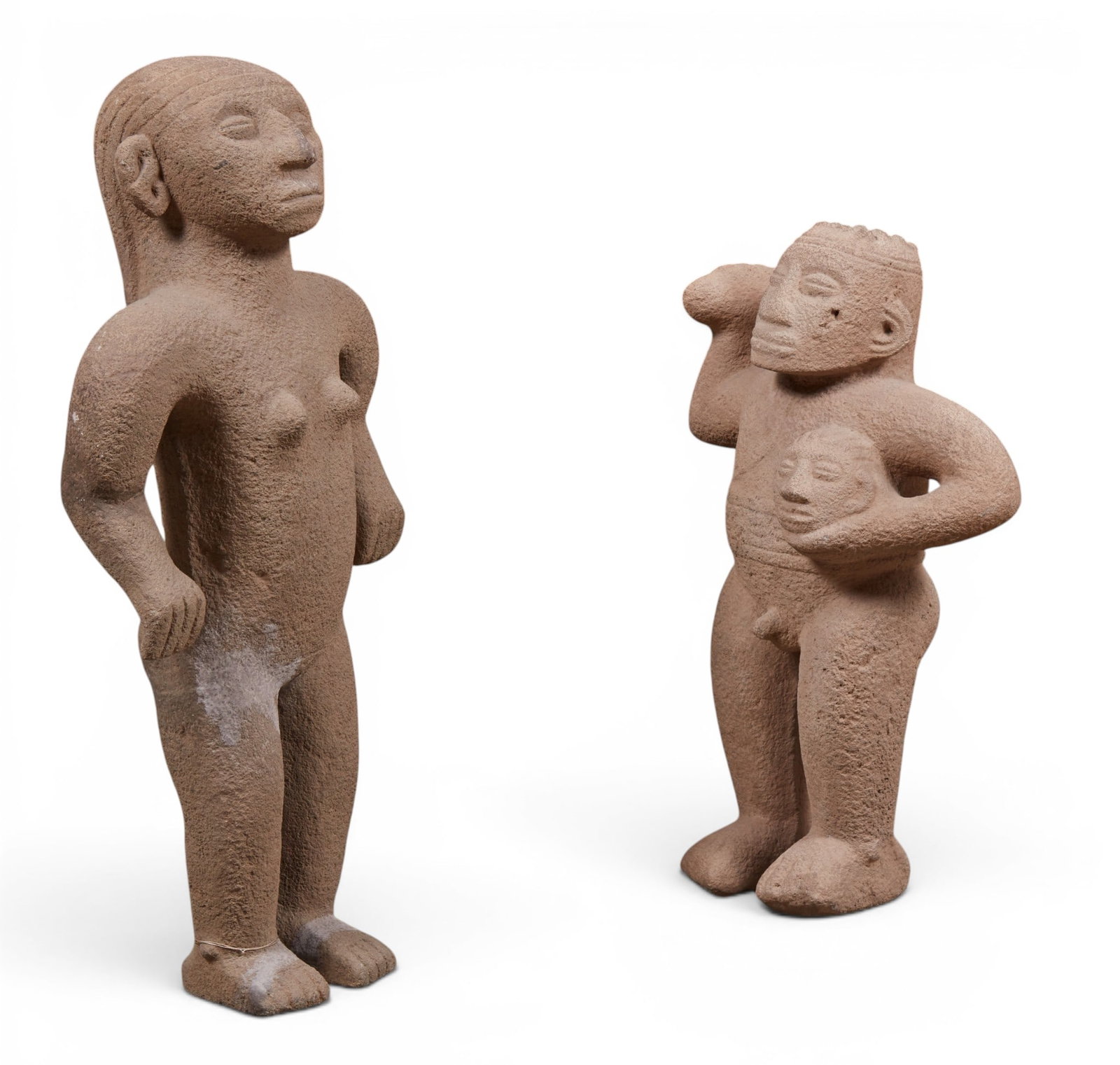 A group of two large Costa Rican carved stone figures (1 of 11)