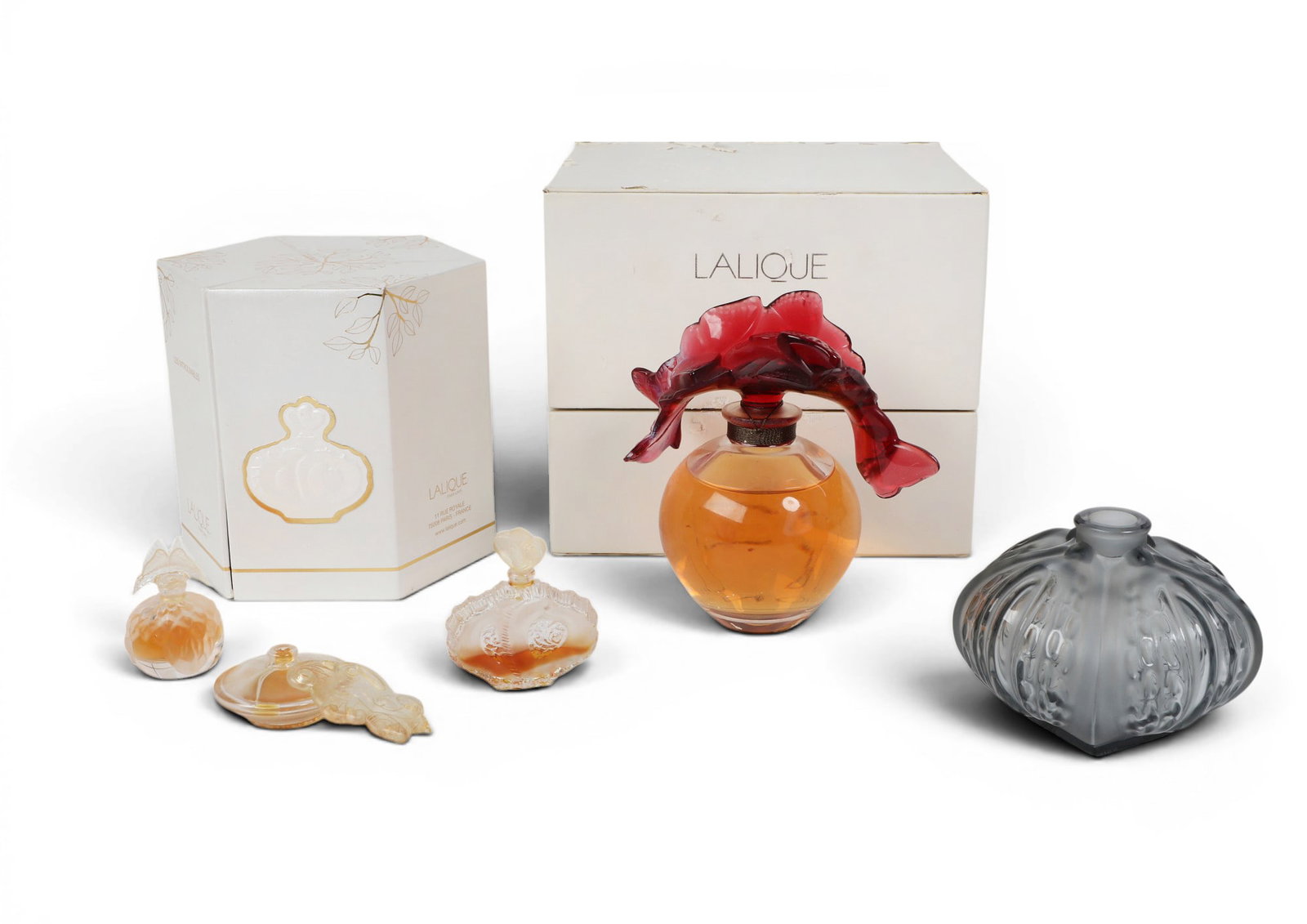 Five Lalique parfum flacons, early 21st century (1 of 5)