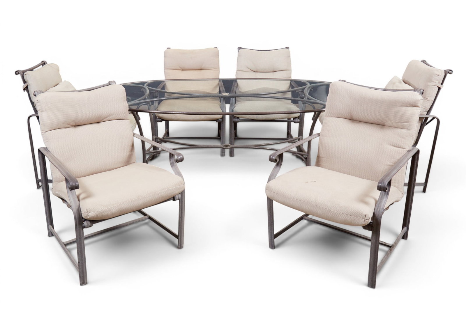 A Brown Jordan dining table and six armchairs (1 of 14)