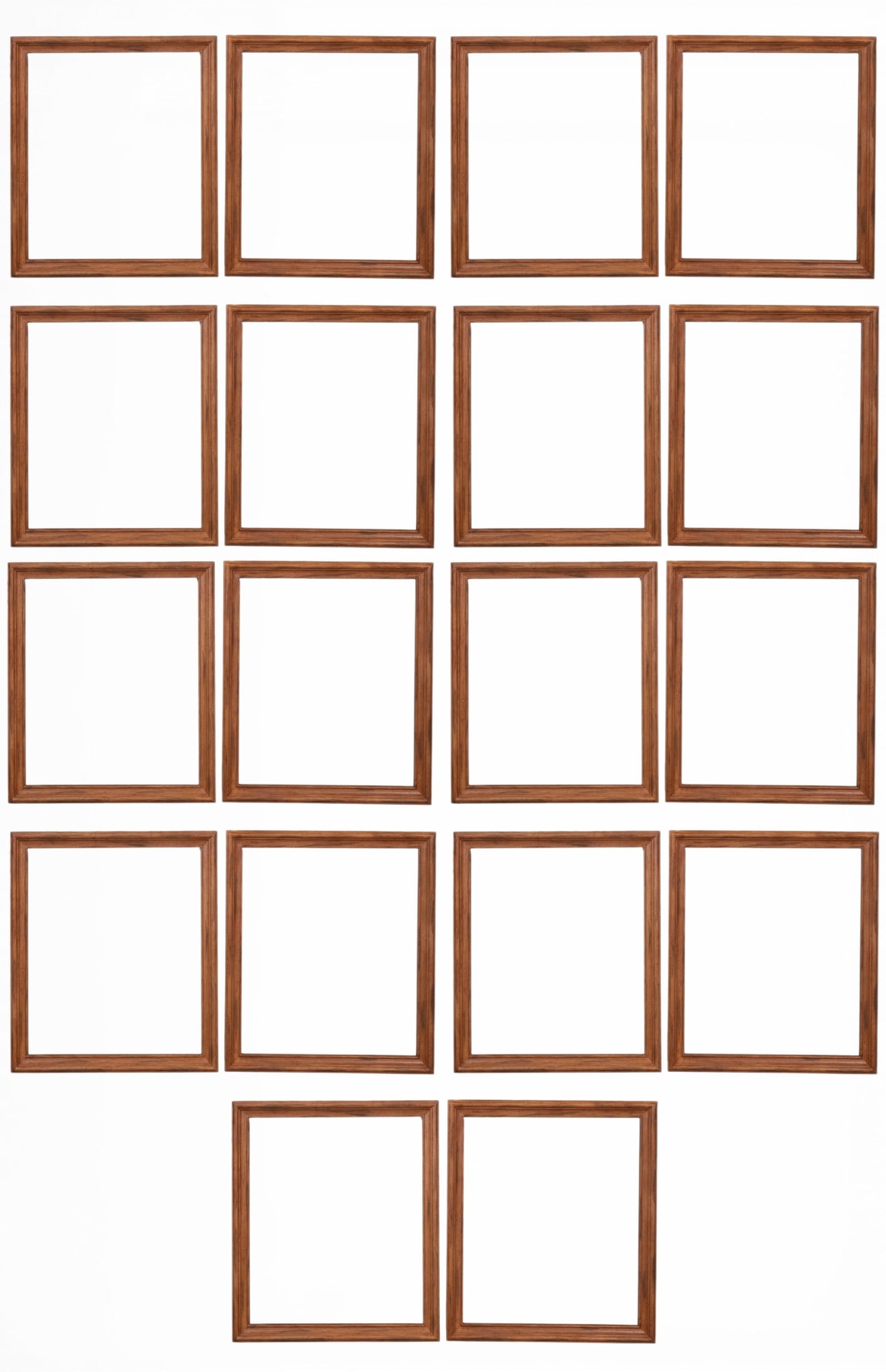A group of eighteen wood frames: A group of eighteen wood frames 32 x 27 in. (81.3 x 68.6 cm.)