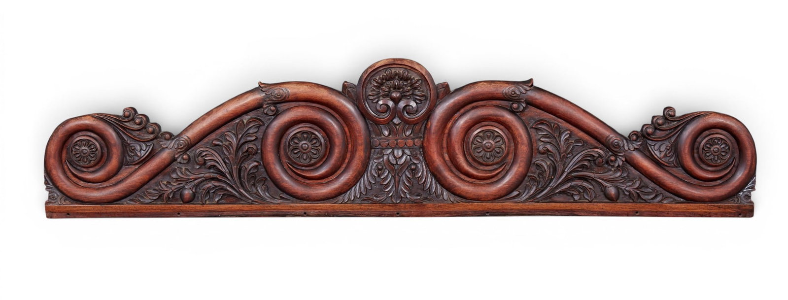 A Neoclassical style carved wood architectural over door, modern: A Neoclassical style carved wood architectural over door modern height 15in (38cm); width 16in (40.5cm); depth 1in (2.5cm) Provenance: Property from the Collection of Ben Nysewander, Carmel, Californi