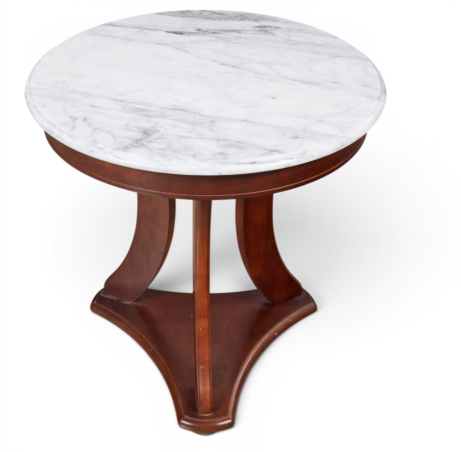 A Mahogany and marble top accent table (1 of 4)
