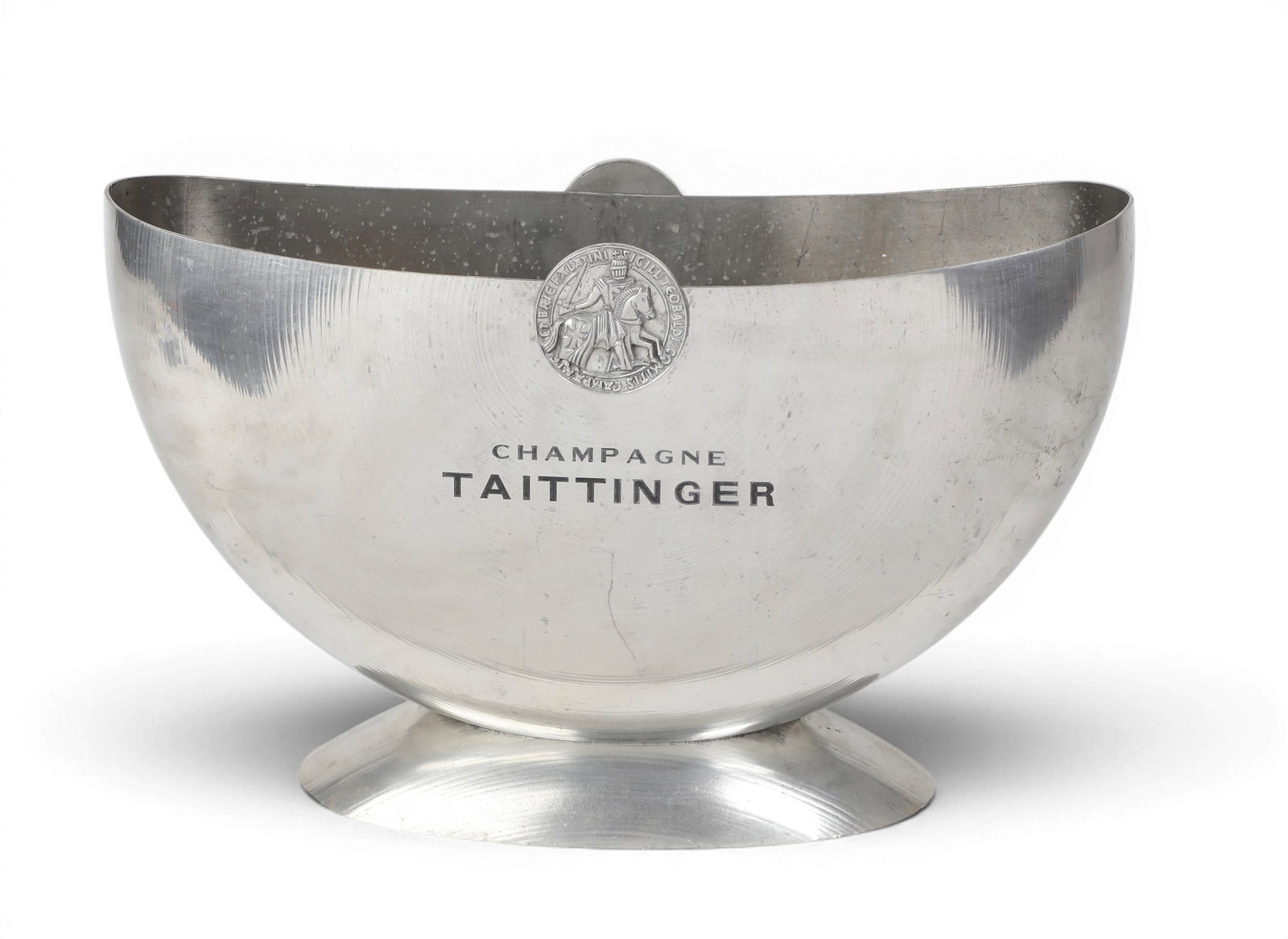 A vintage pewter Tattinger half moon shape champagne cooler (1 of 6)