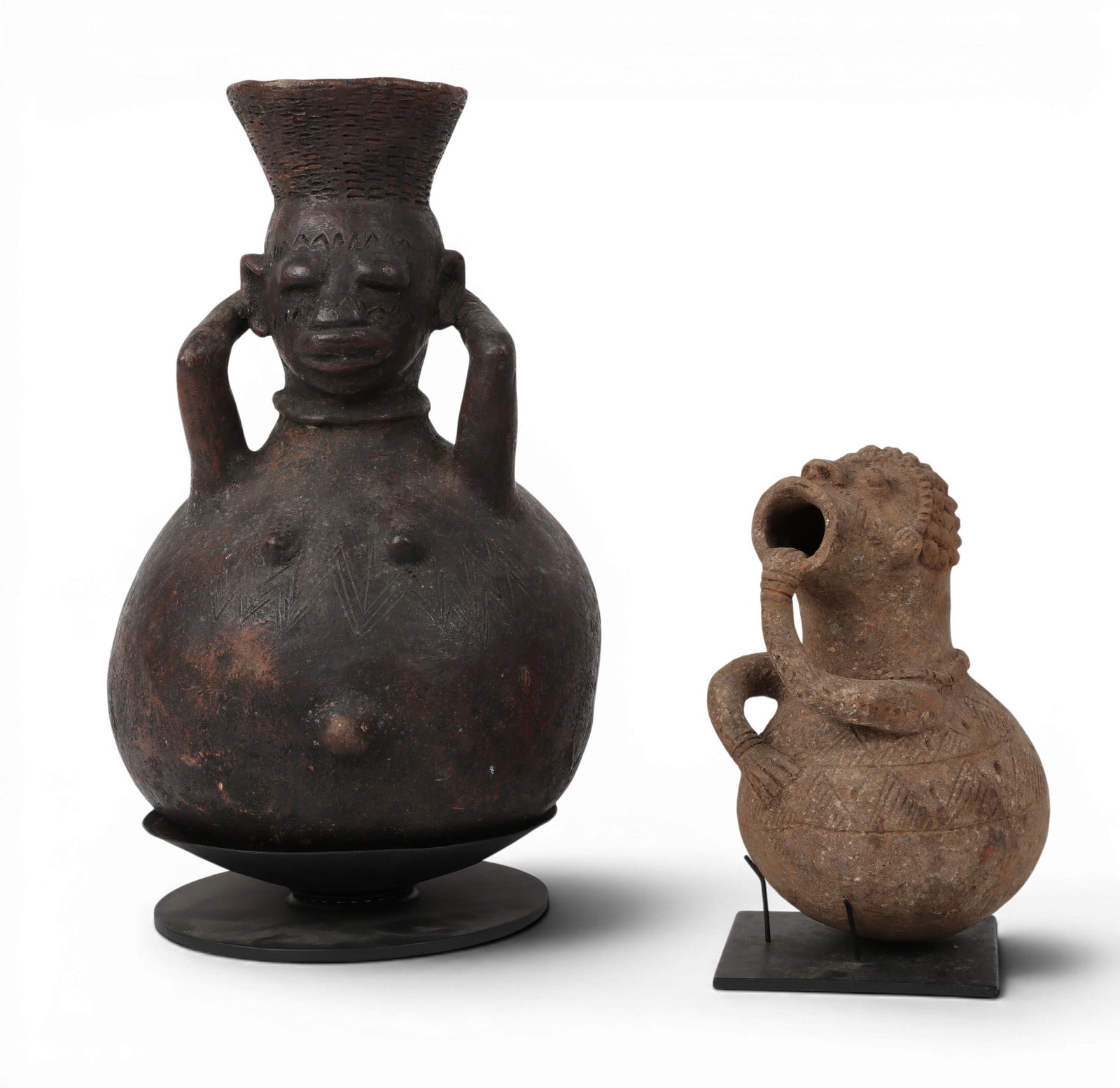 A group of two West African anthropomorphic vessels (1 of 5)