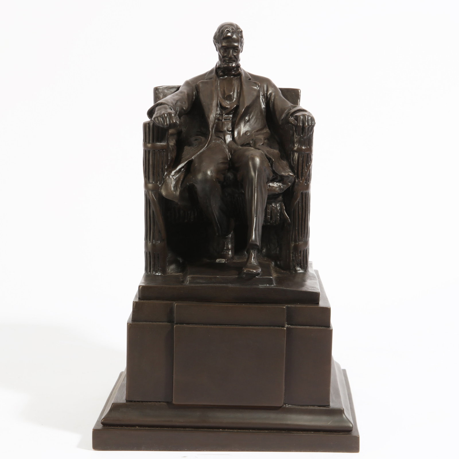 An American patinated bronze seated Abraham Lincoln, after a model by Daniel Chester French (1 of 7)