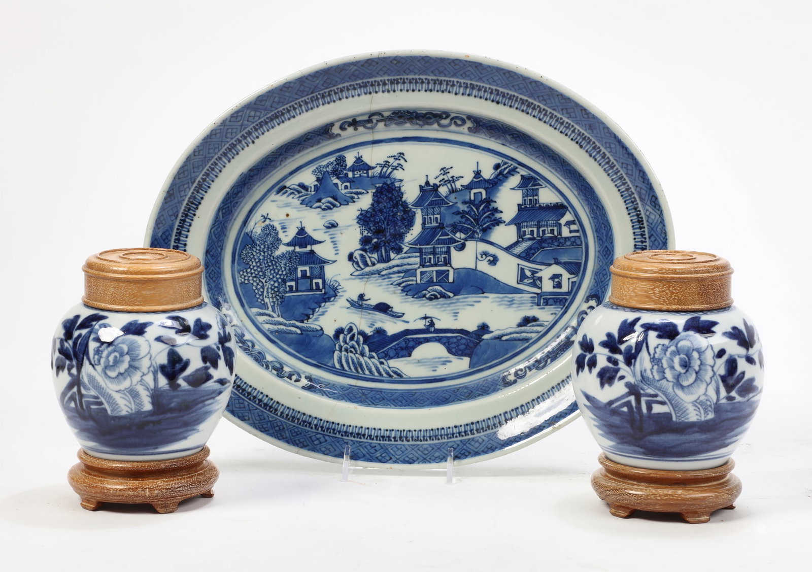 Three Chinese blue and white export porcelains (1 of 4)