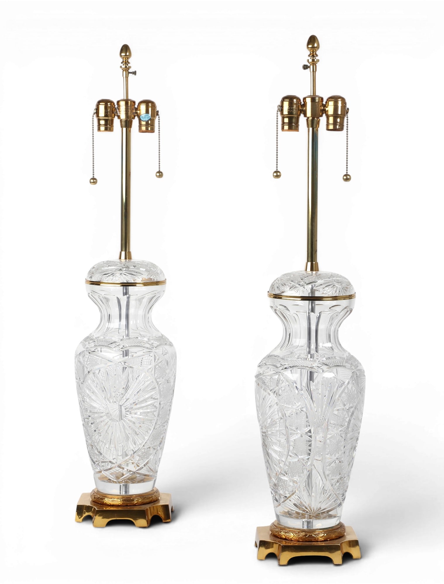 A pair of large cut crystal table lamps (1 of 4)