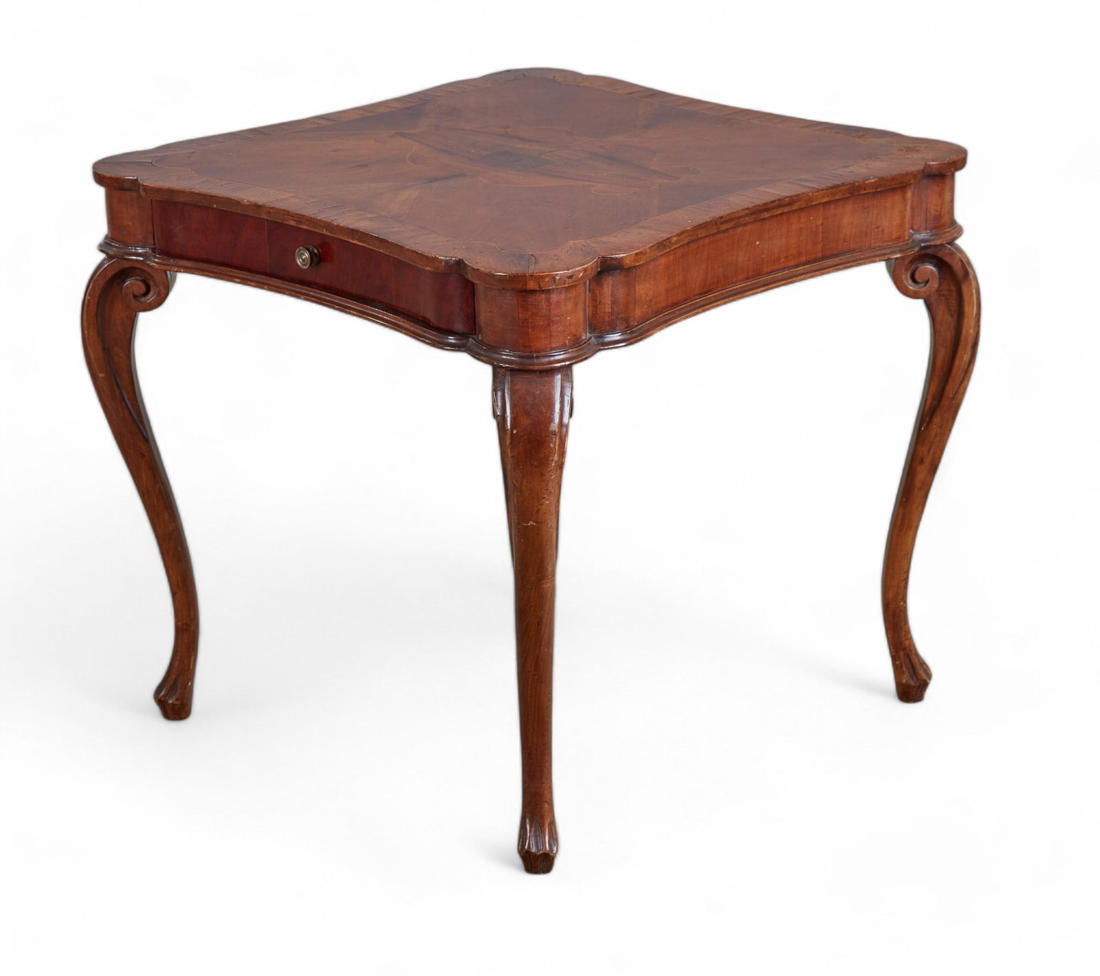 An Italian Baroque style inlaid stained walnut center table, post 1950 (1 of 8)