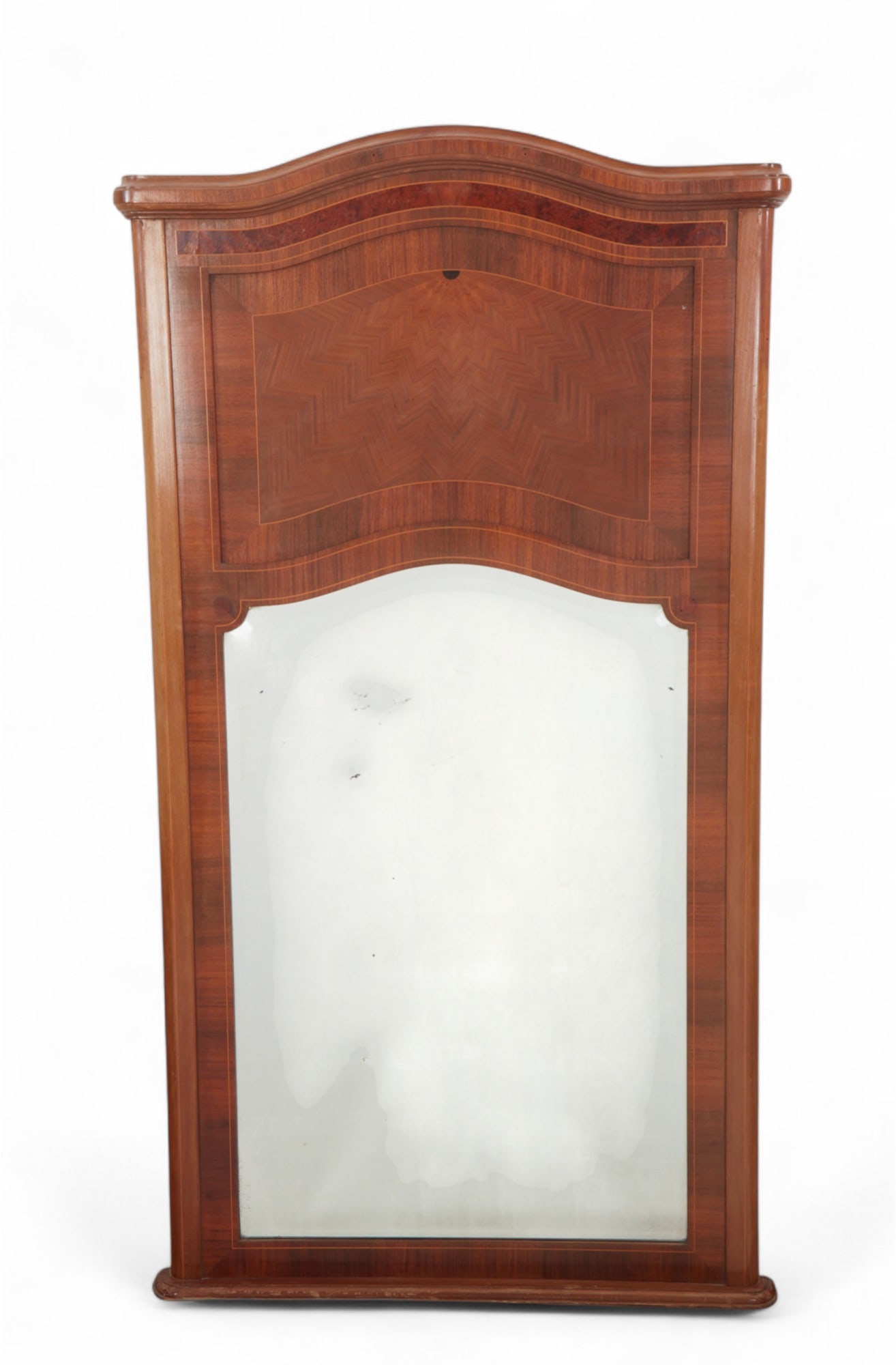 A French inlaid mixed wood mirror, post 1950 (1 of 4)