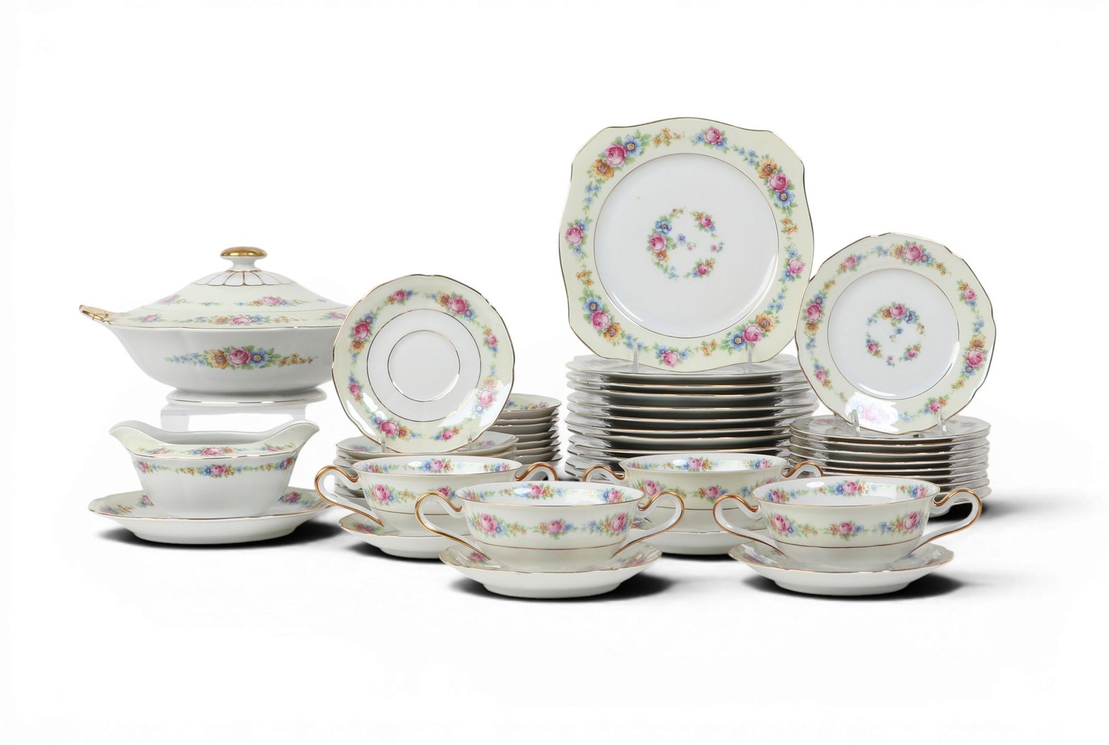 A partial porcelain Bavarian dinner china service, (57) (1 of 5)