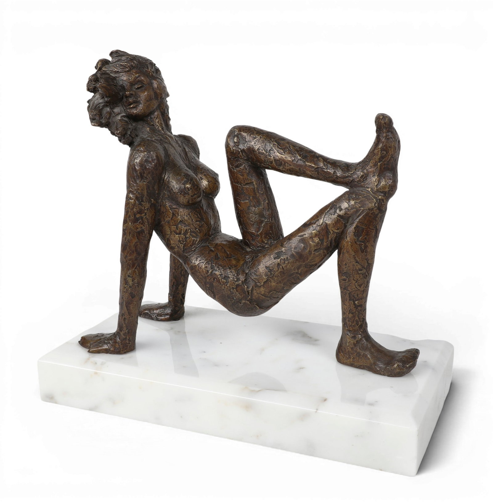 A Victor Salmones bronze of a reclining woman titled By the sea: A Victor Salmones bronze of a reclining woman titled By the sea height 11 x width 14 x depth 8 in. (27.9 x 35.6 x 20.3 cm.)