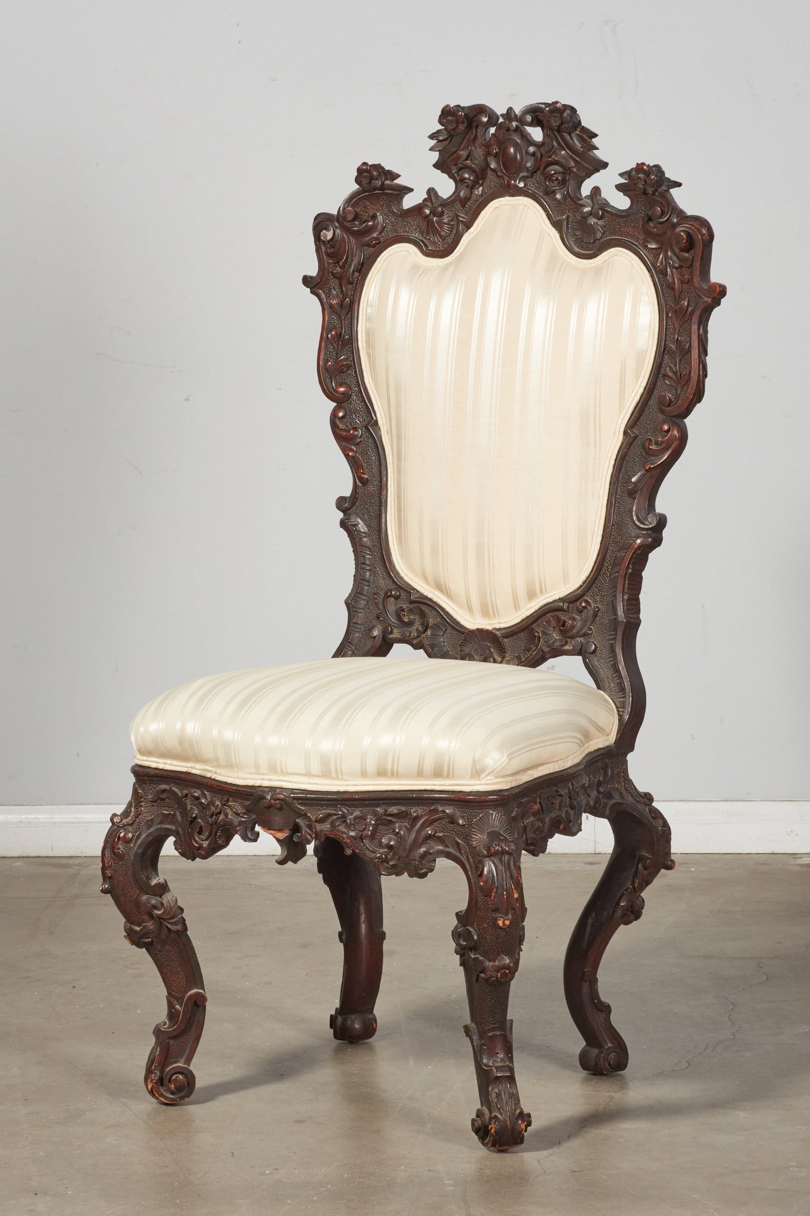 An Italian Baroque style stained walnut side chair (1 of 5)