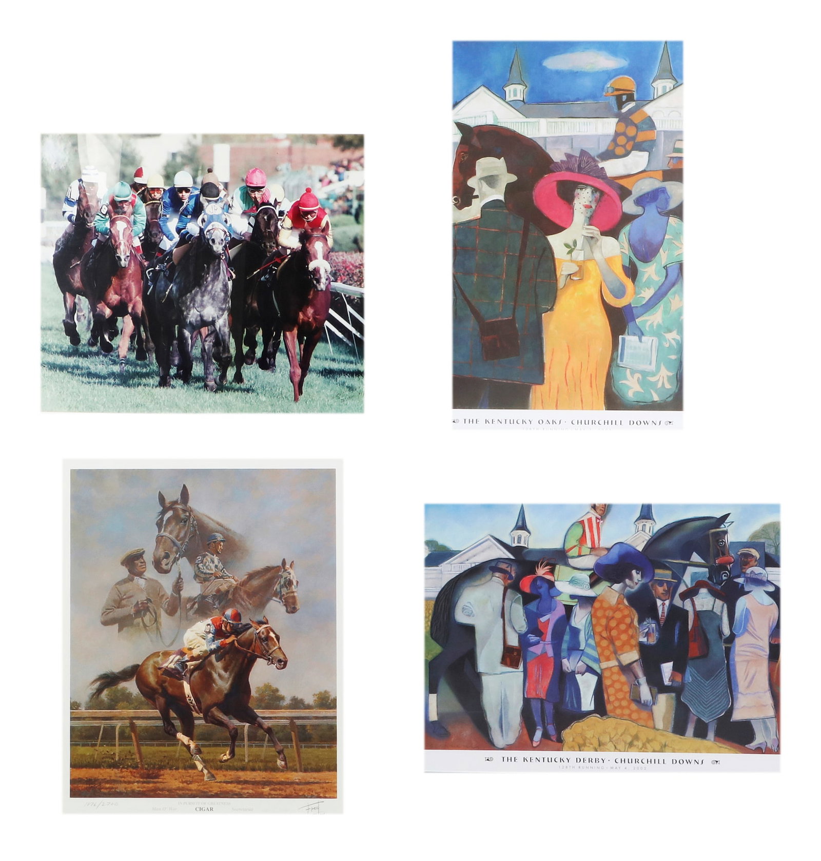 A group of four horse race related framed prints (1 of 7)