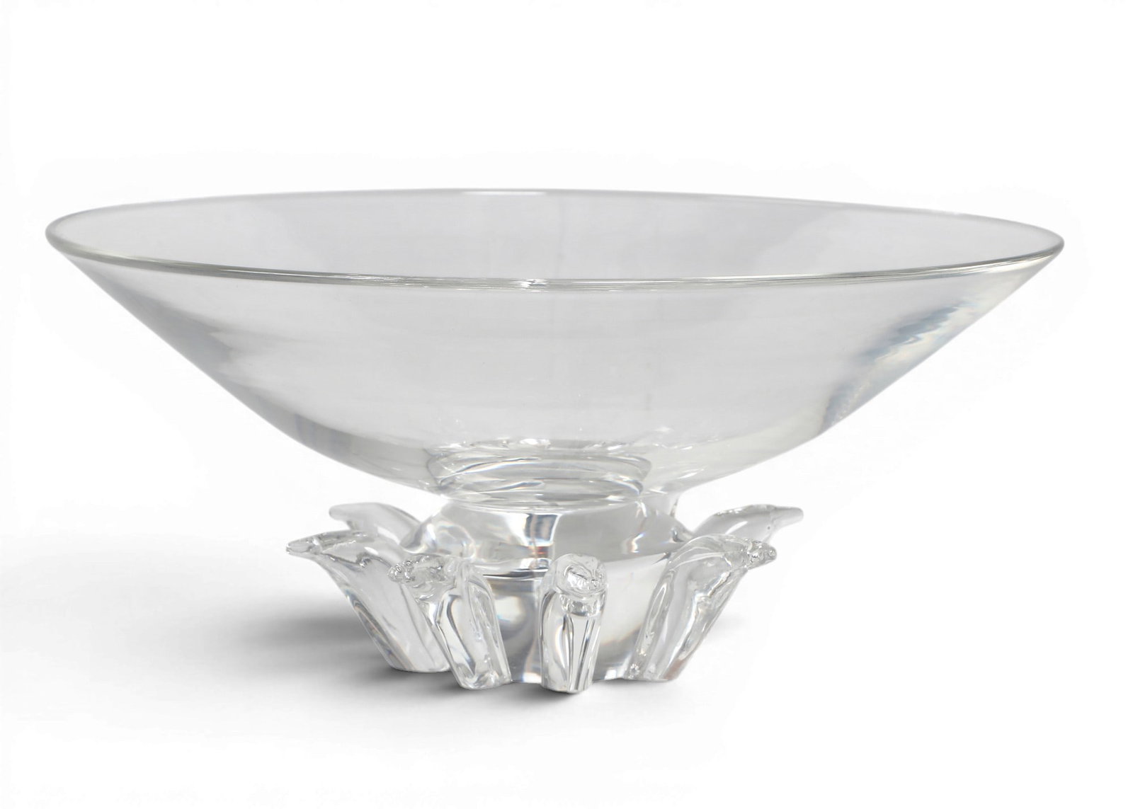 A Steuben pedestal bowl: A Steuben pedestal bowl height 6 x diameter 12 3/4 in. (15.2 x 32.4 cm.)