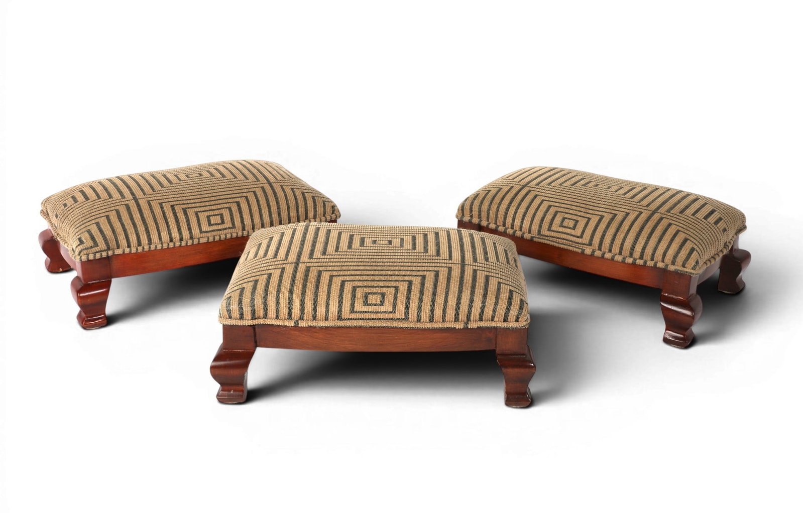 A group of three hardwood footstools, modern (1 of 3)