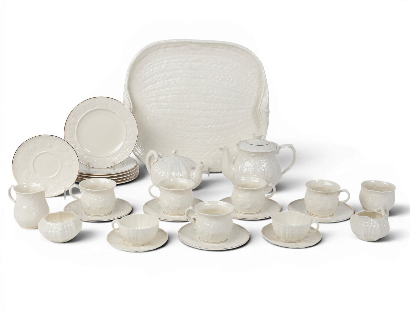 Two Belleek porcelain part tea services: Tridacna and Serenity patterns (1 of 3)