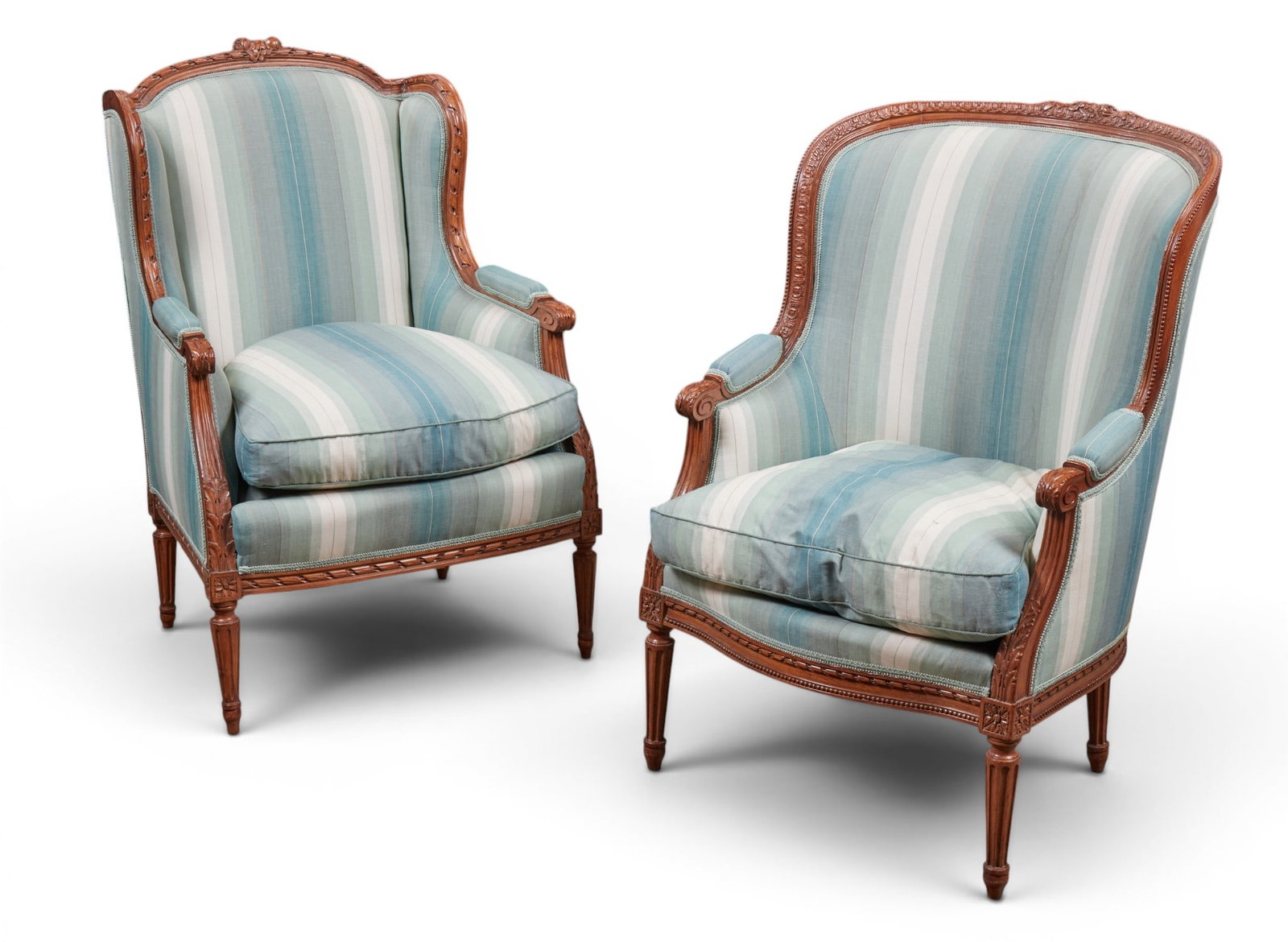 A group of two upholstered armchairs (1 of 9)