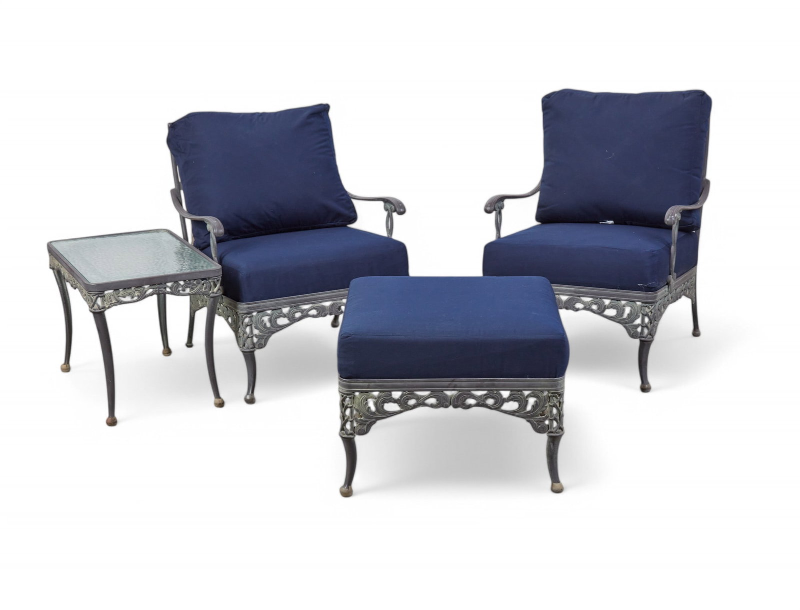 A four piece suite of Brown Jordan aluminum garden furniture, modern (1 of 9)