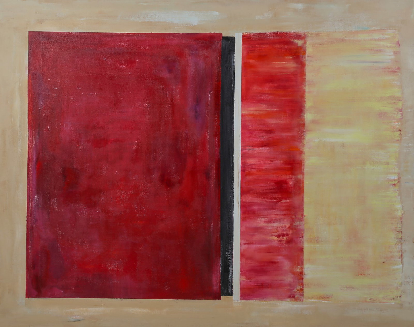 Unknown (unknown, 20th century), Abstract (color field), oil on canvas, 49 1/2 x 69 1/2 (125 x (1 of 3)