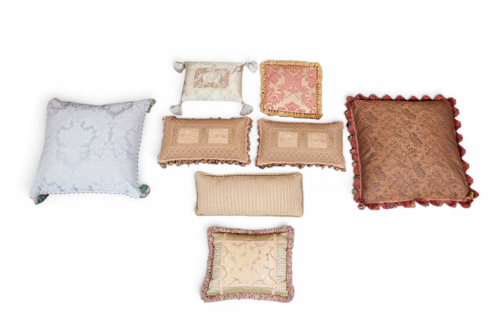 A group of eight pillows (1 of 6)