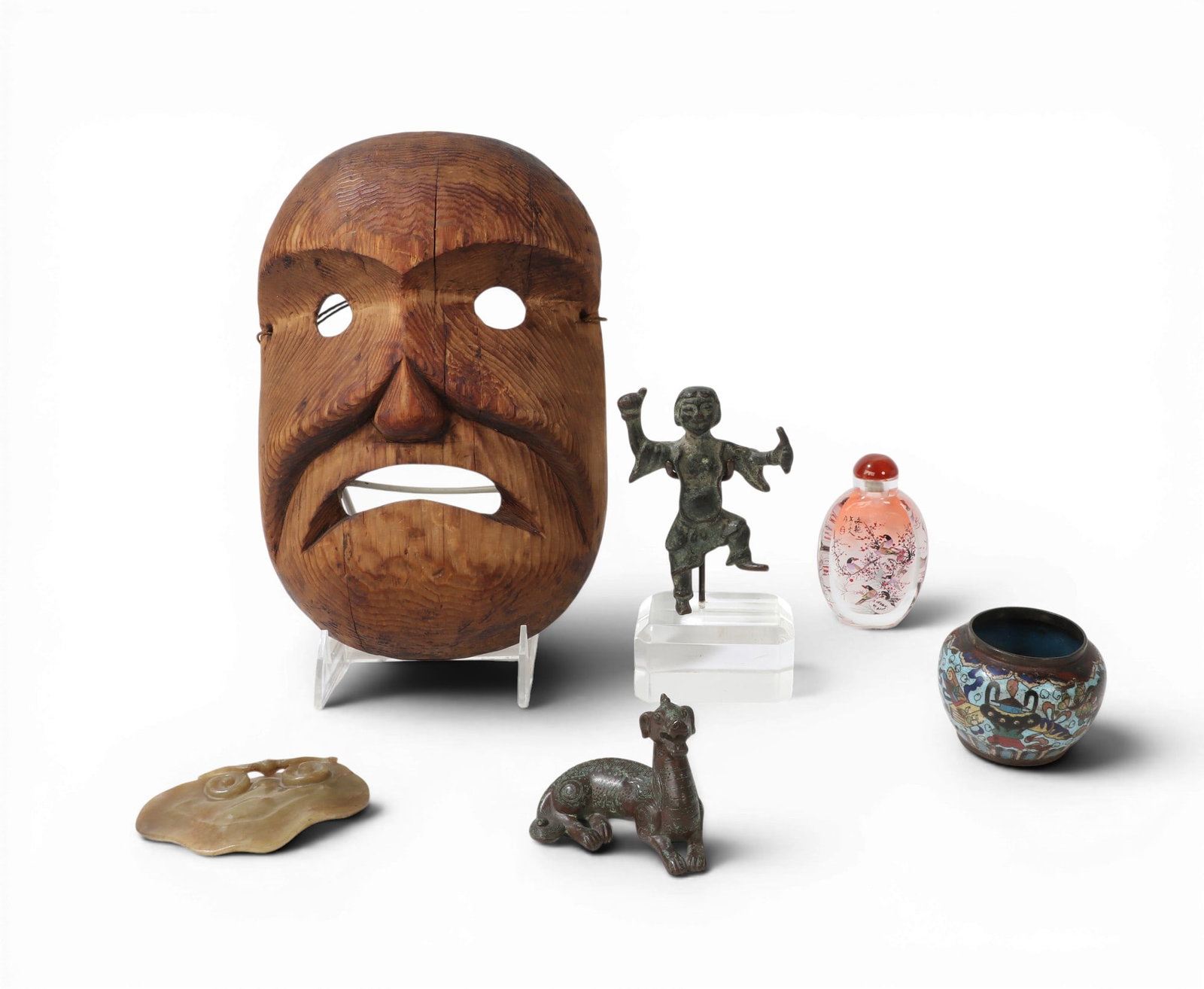 A six piece group of Asian mixed media works: A six piece group of Asian mixed media works Provenance: Property from the collection of Frederick M Nicholas, Beverly Hills, California.
